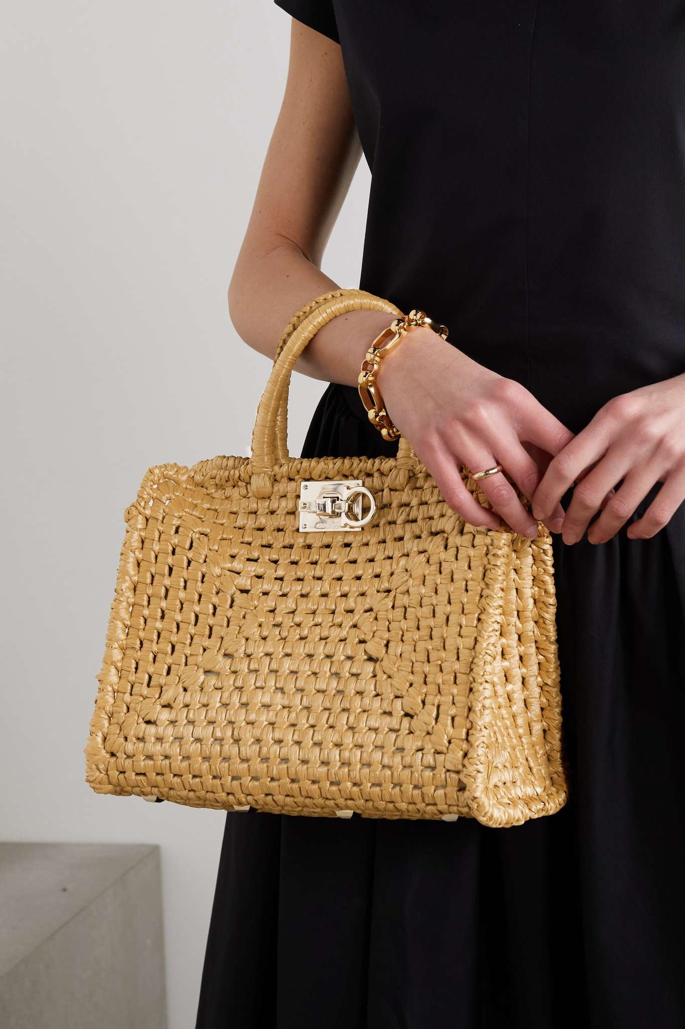 The Studio Basket woven raffia tote - 2