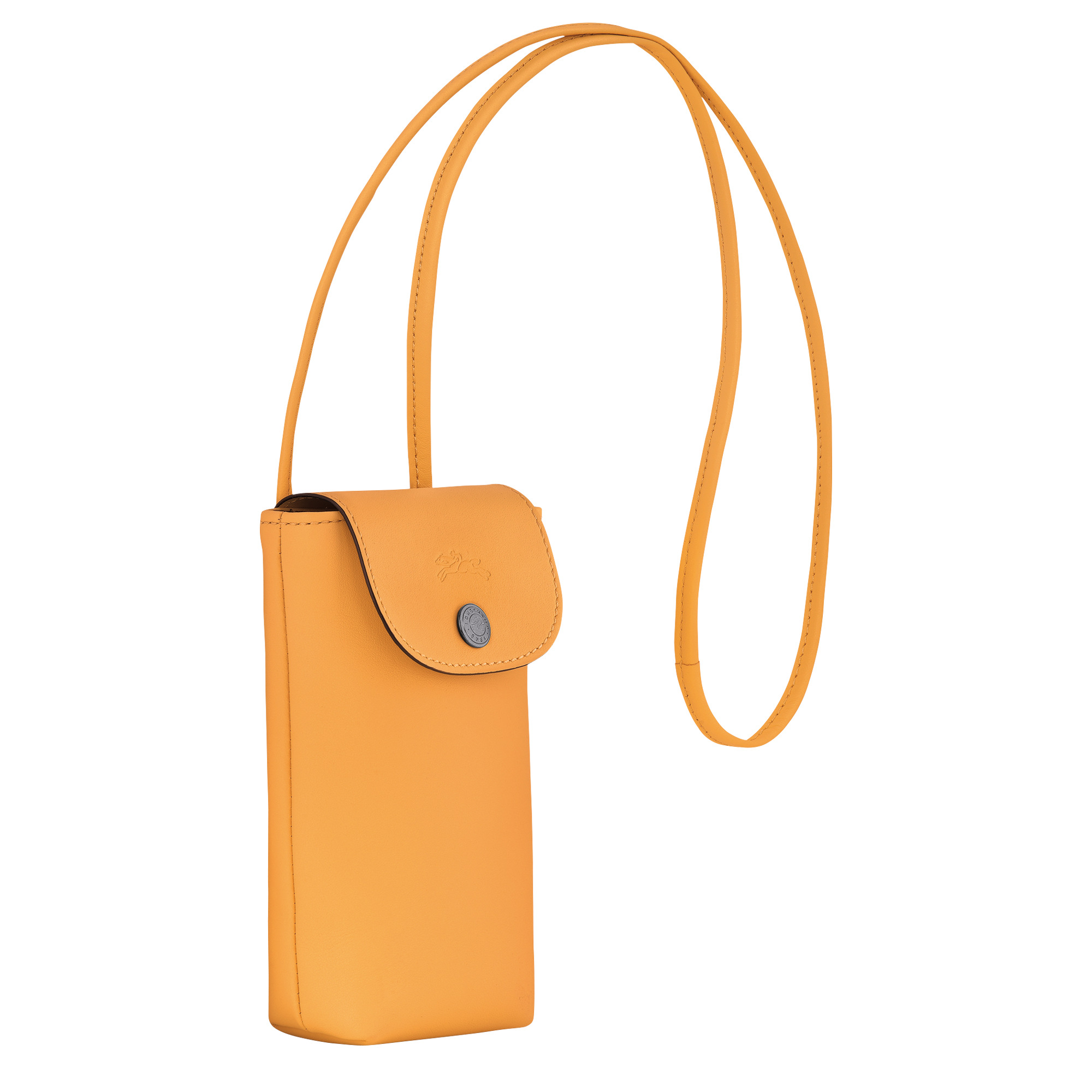 Le Pliage Xtra Phone case with leather lace Apricot - Leather - 3