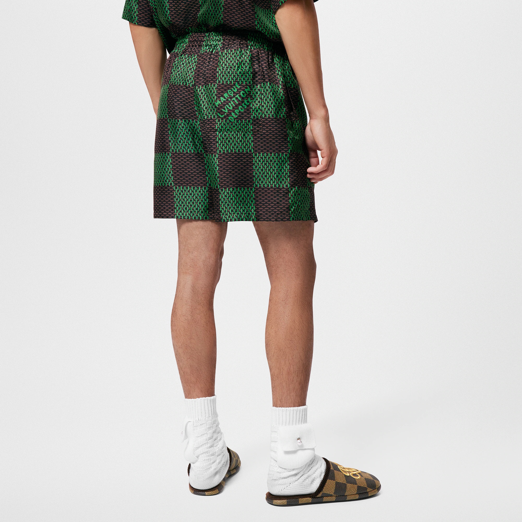 Damier Silk Shorts - 5