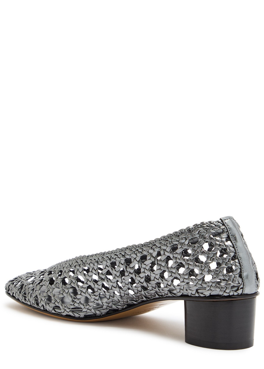 LE Monde Beryl 40 Woven Leather Ballet Pumps - 2
