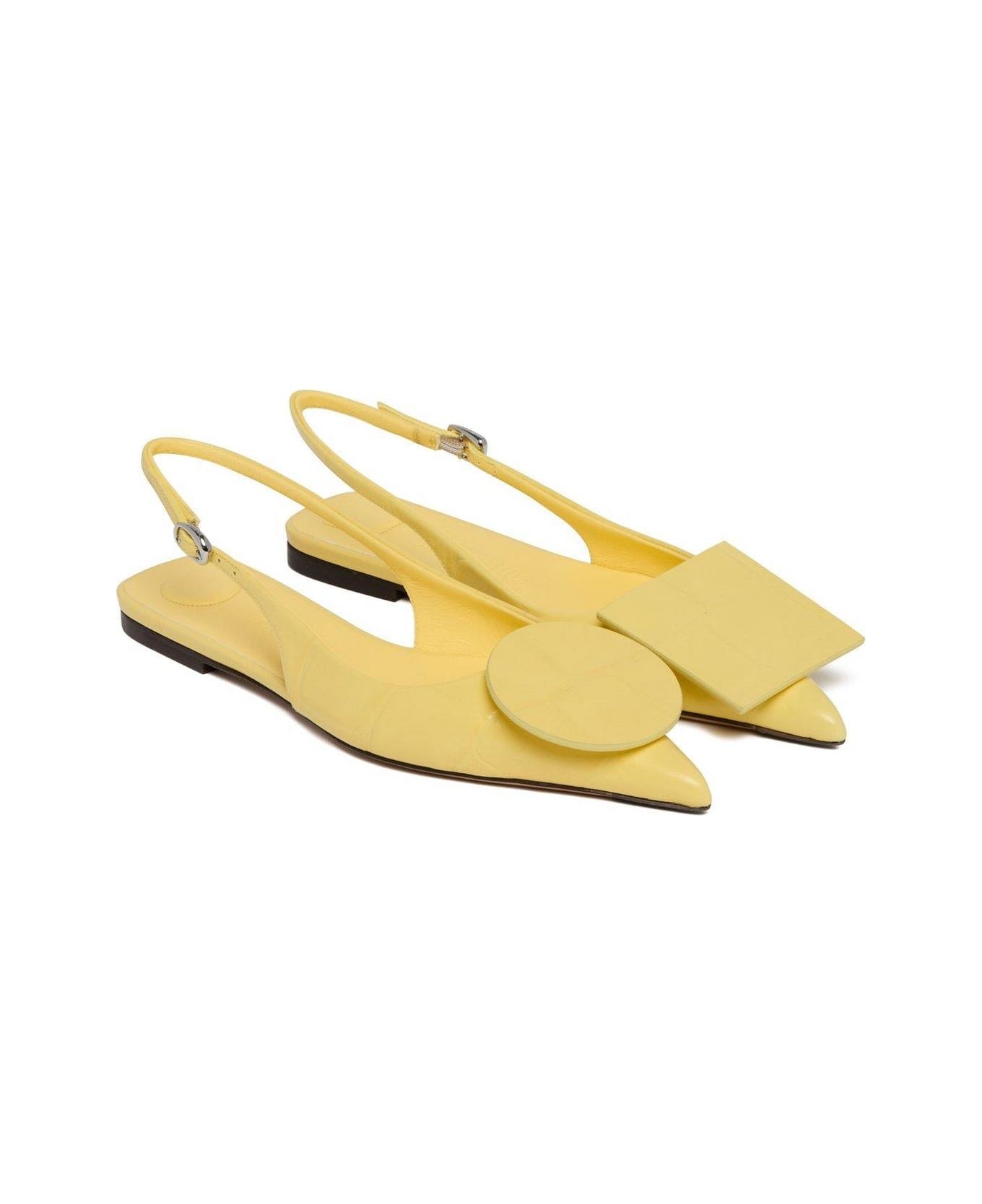 Pointed Toe Slingback Flats - 2