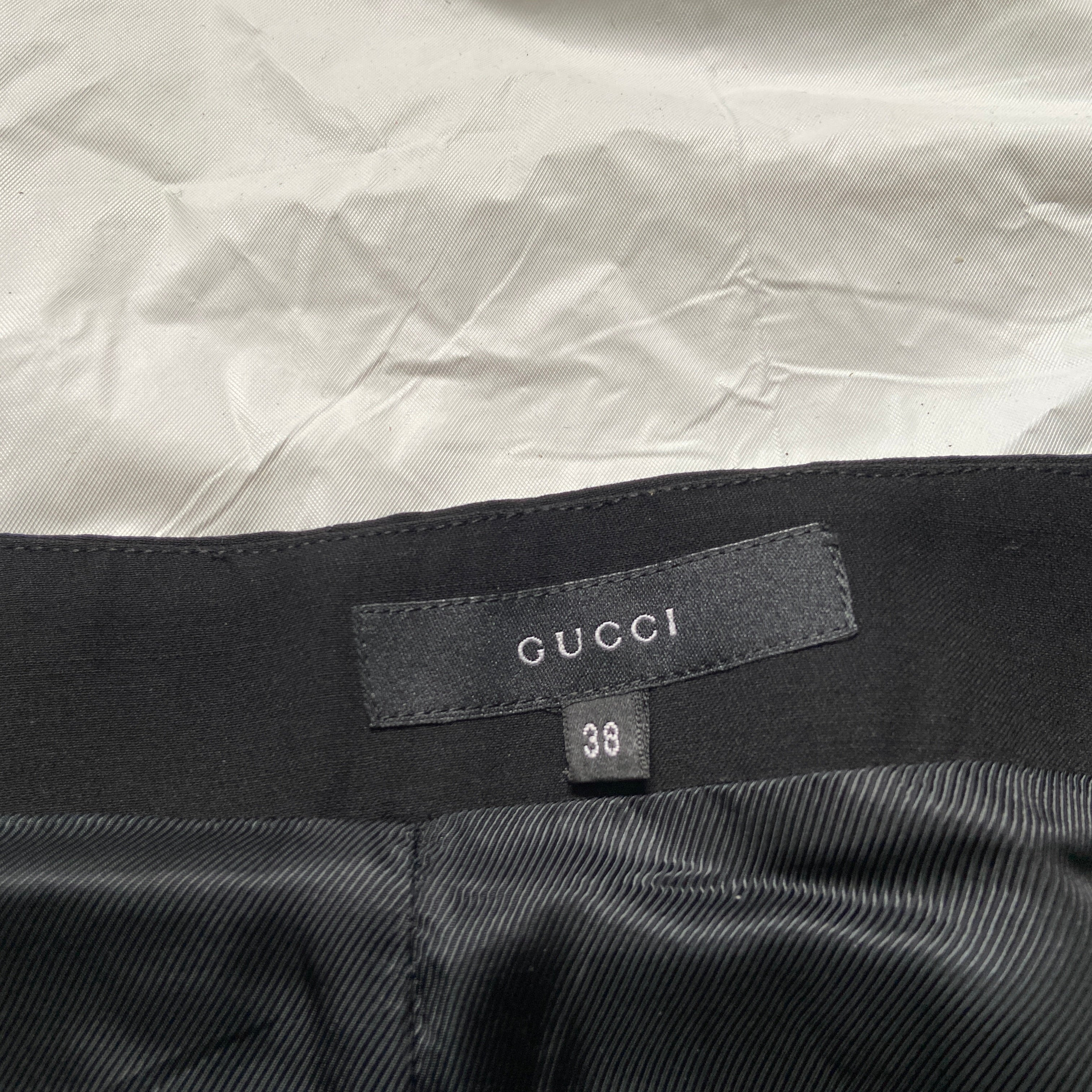 Gucci Fall 2000 Tom Ford black leather wool skirt - 11
