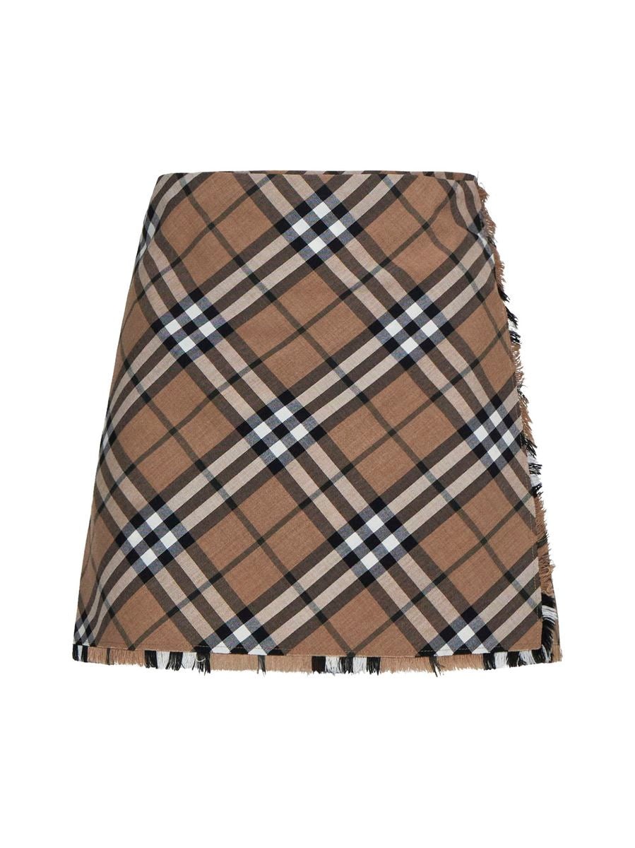 Burberry Check Skirt With - 1