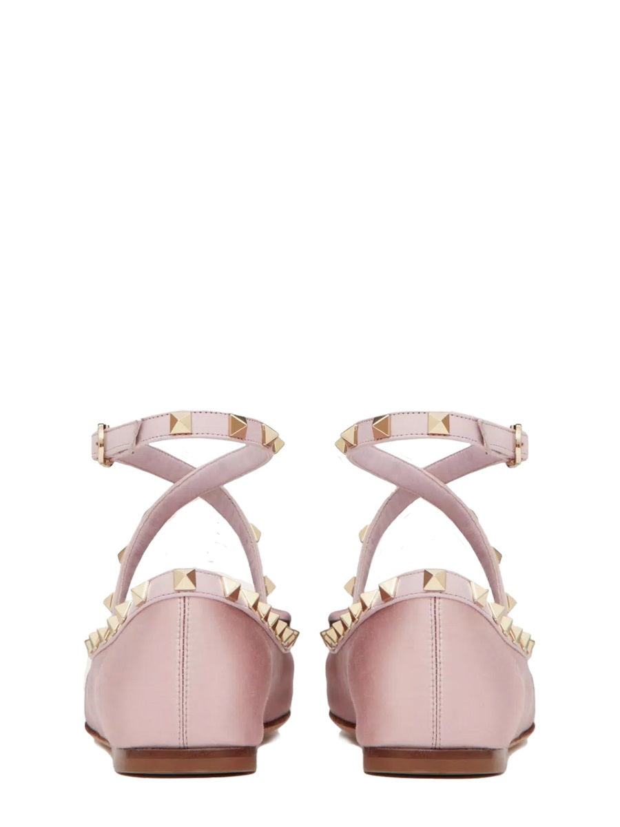 Valentino Garavani Women Satin "Rockstud" Ballerina - 3