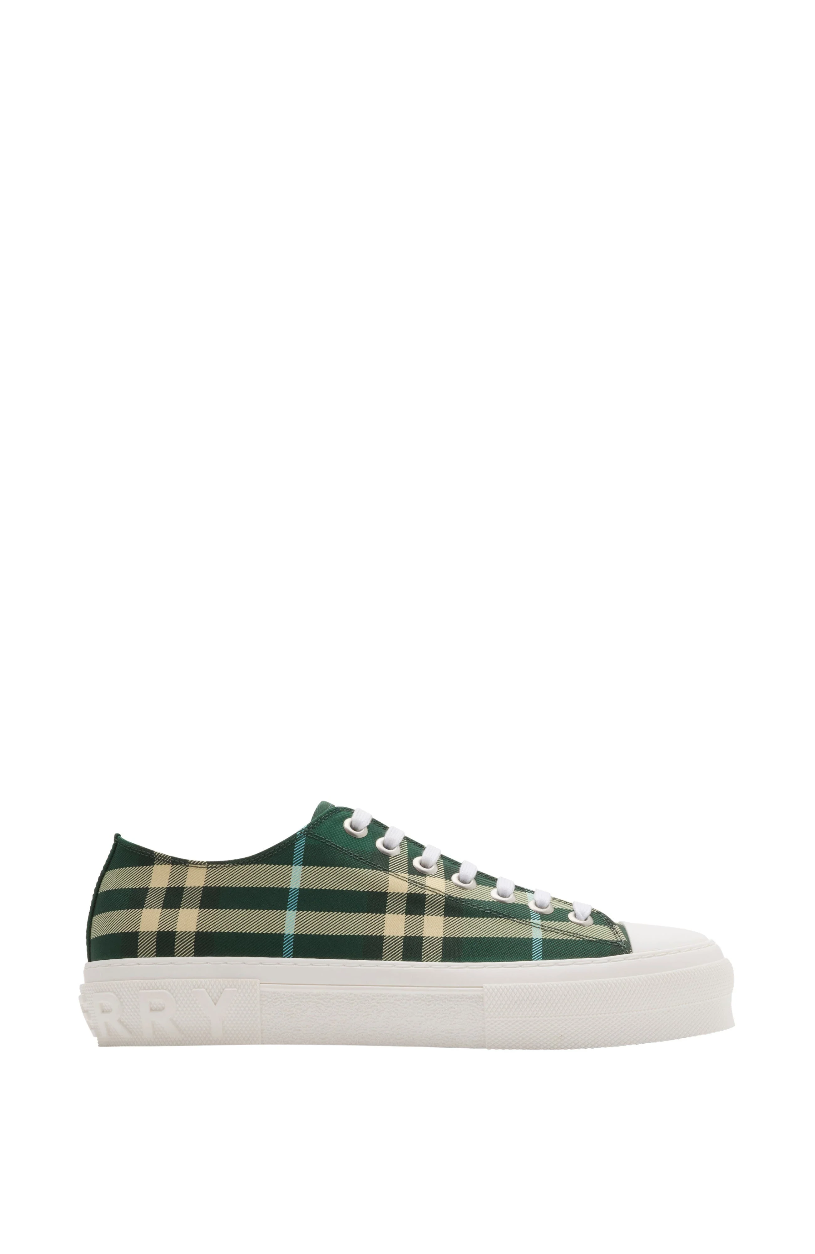 burberry Check Nylon Blend Sneakers in Leaf at Nordstrom - 1