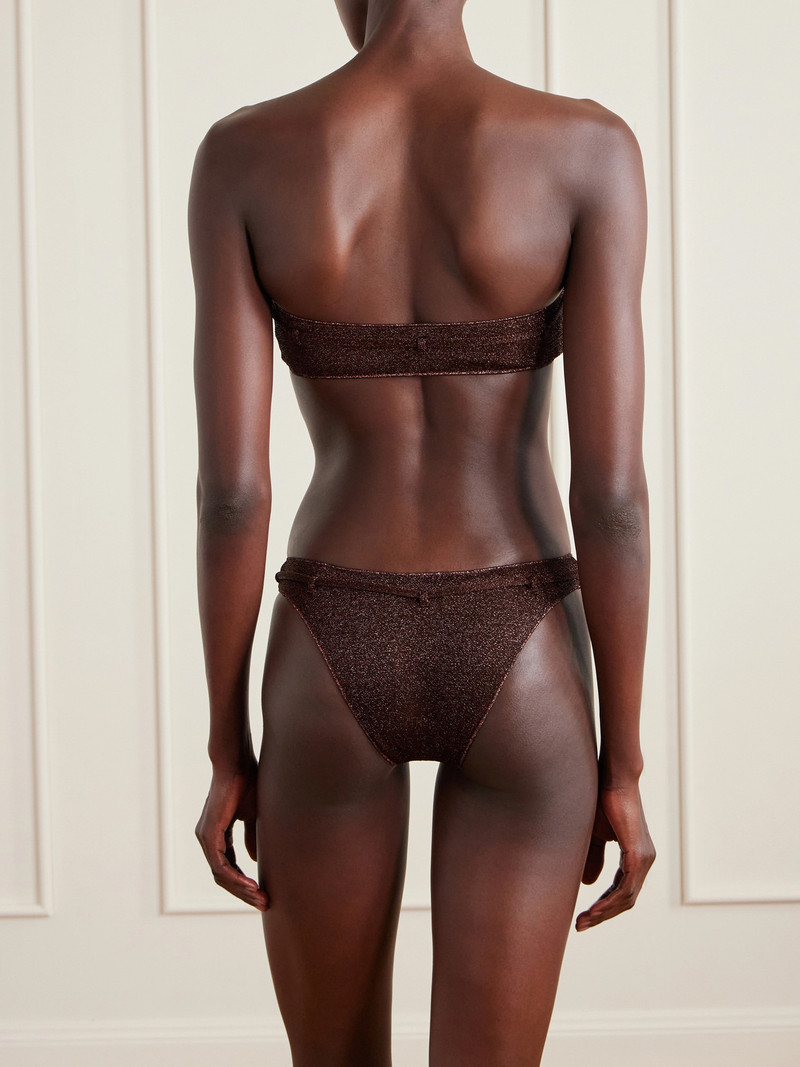 Oséree Lumière Micro Belt Bandeau Embellished Stretch-lurex Bikini outlook