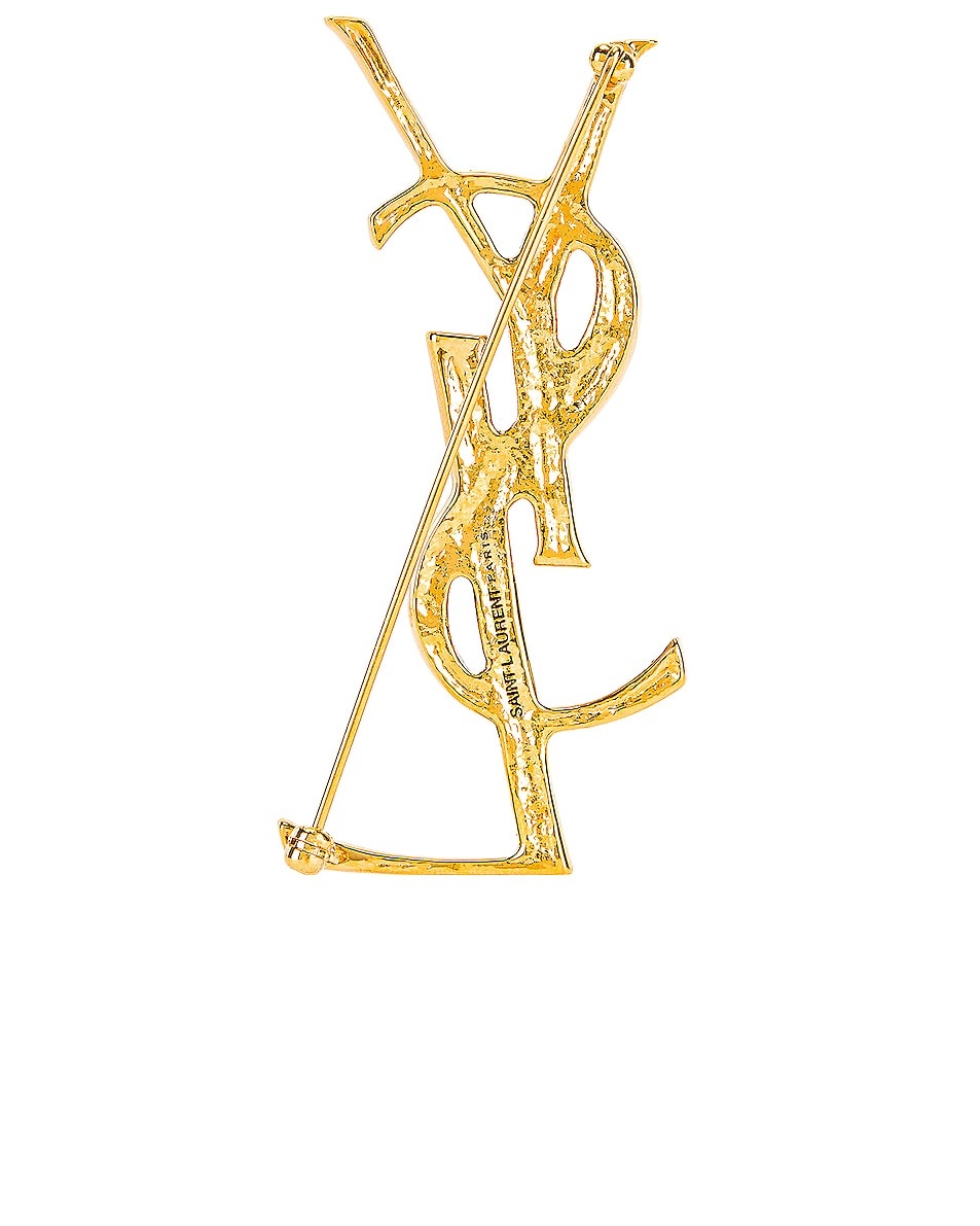 Textured Crocodile YSL Brooch - 3