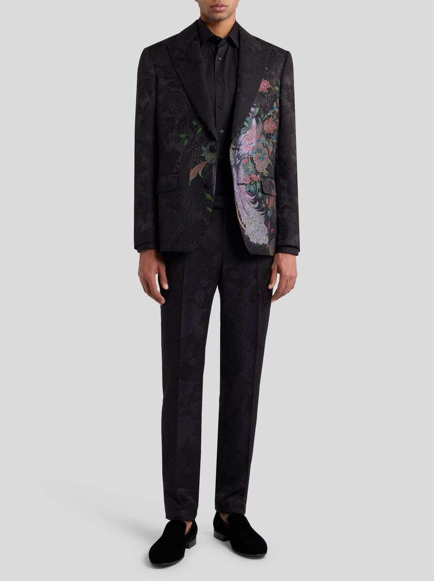 WOOL-BLEND JACQUARD TROUSERS - 4