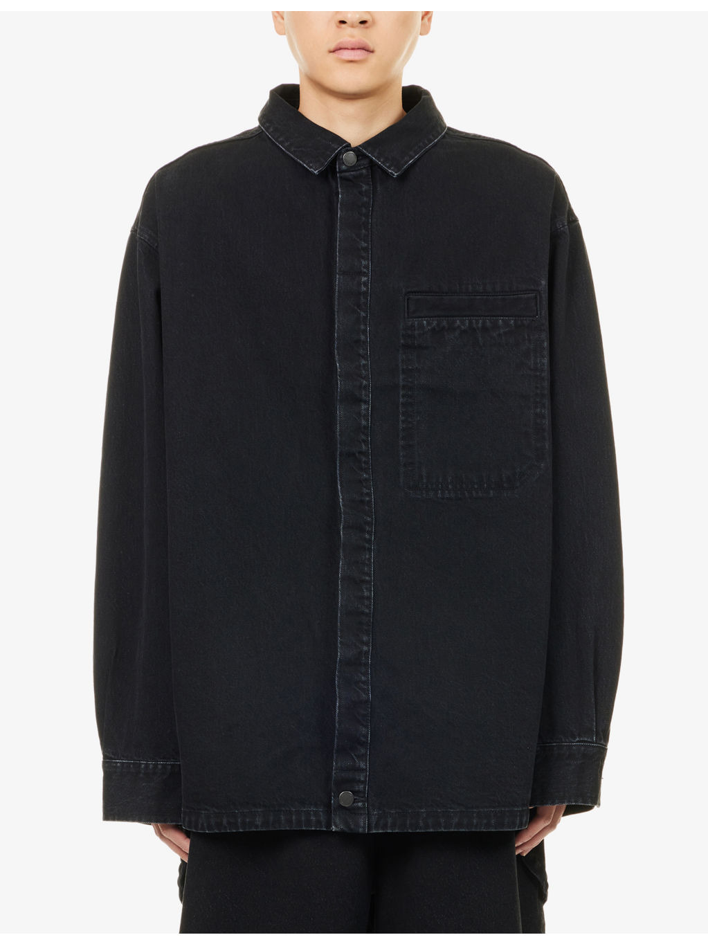Herculean Asymmetric-Hem Denim Shirt - 3