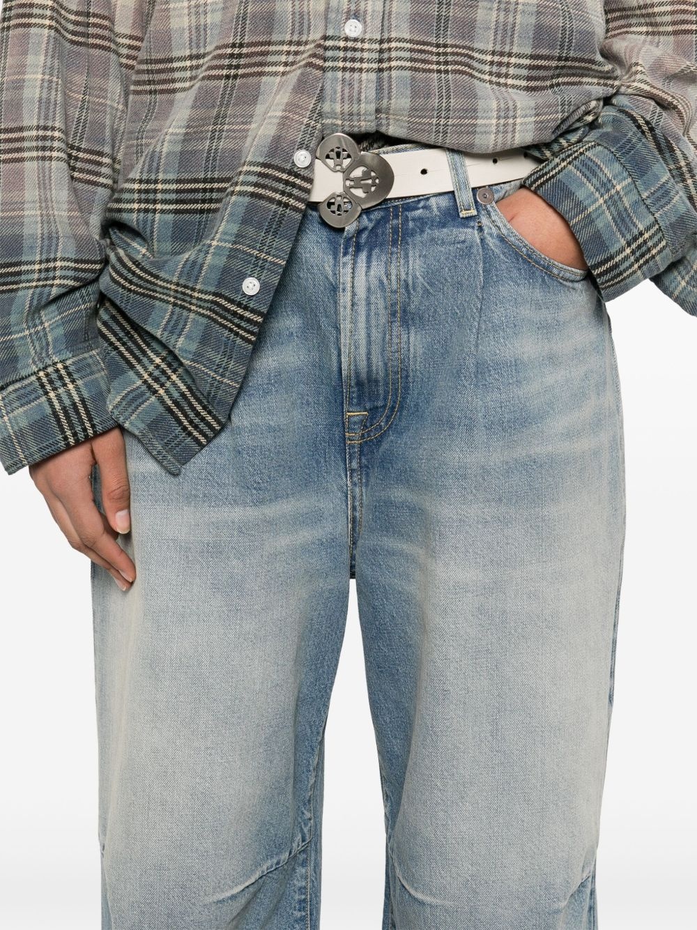 wide-leg cropped jeans - 5