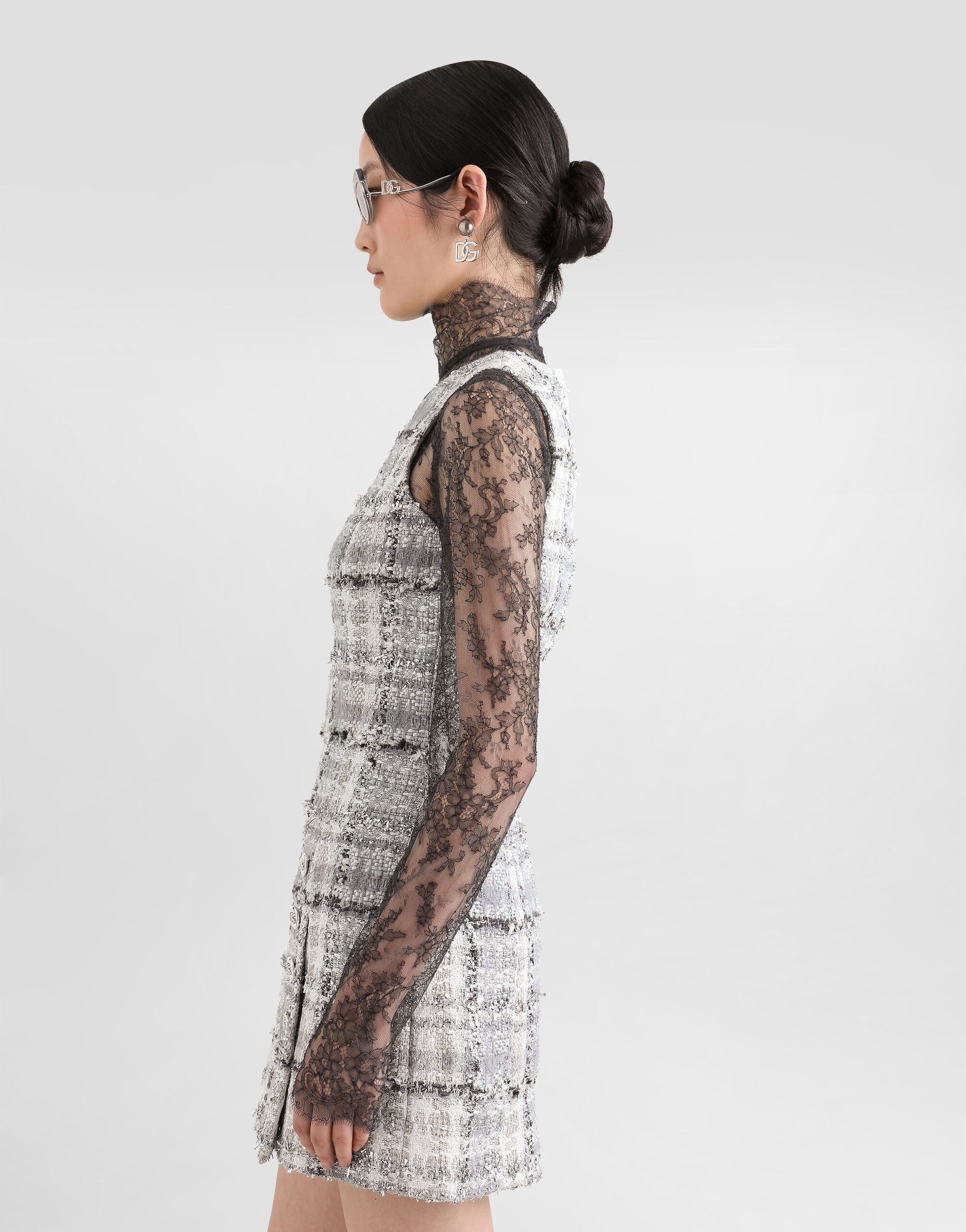 Floral lace turtle-neck top - 5