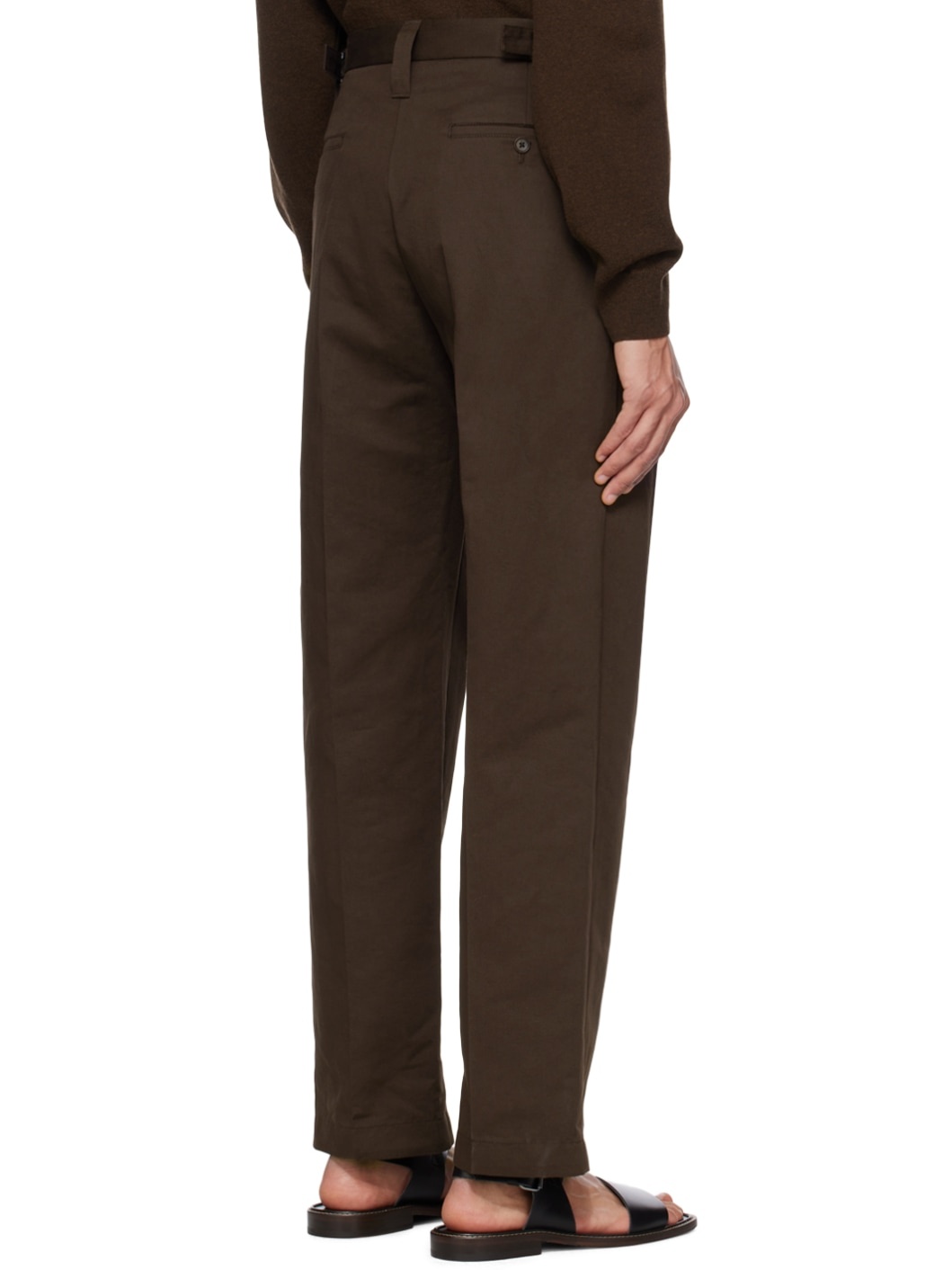 Brown One Pleat Trousers - 3