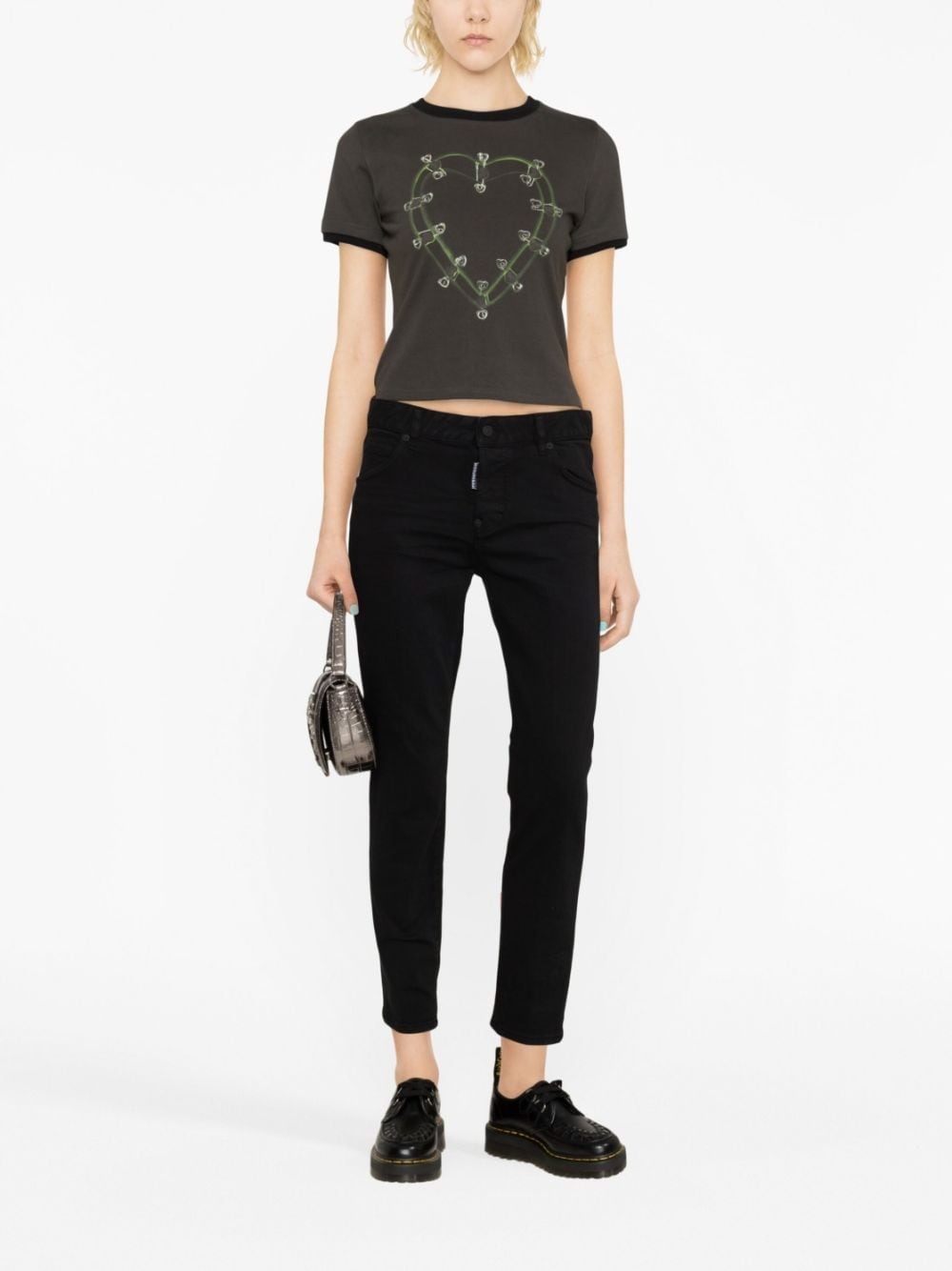 low-rise cropped skinny jeans - 2