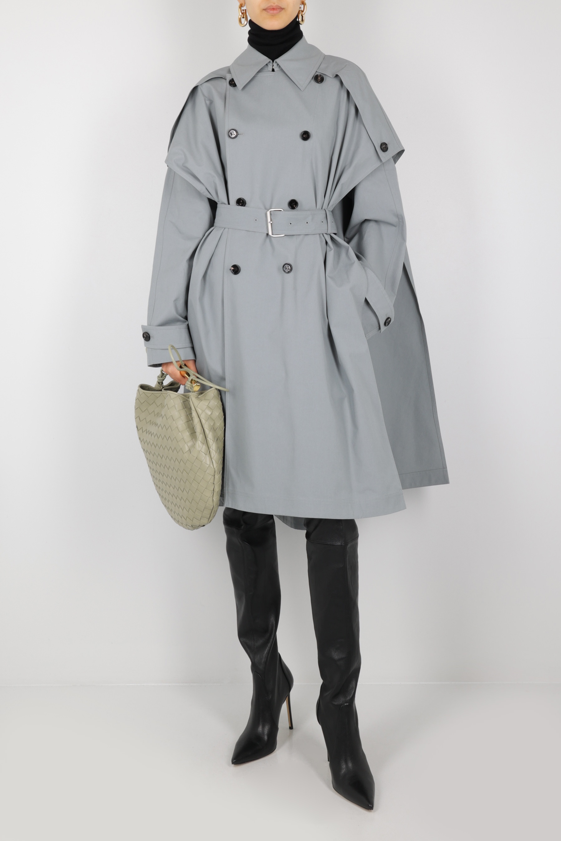 【関税&送料込】Bottega Veneta Compact Cotton Canvas Trench Bottega Veneta COMPACT COTTON CANVAS TRENCH COAT