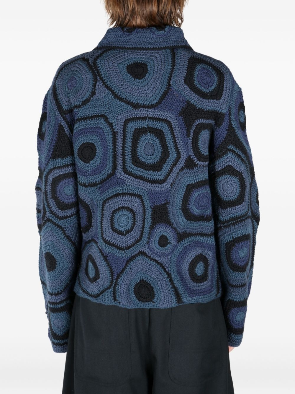Strata crochet-patterned zip jacket - 4