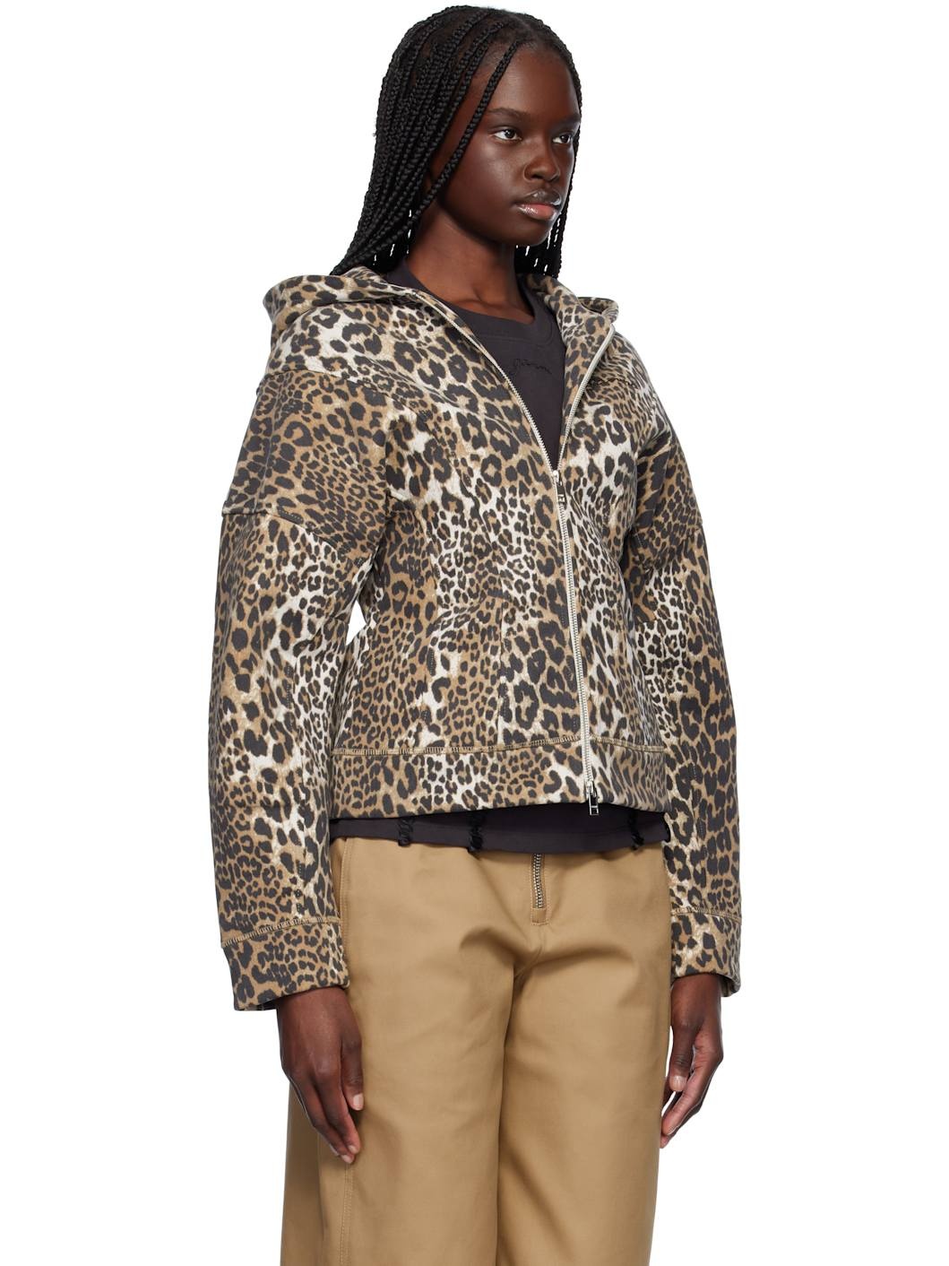 Brown & Black Heavy Fleece Zip Hoodie - 2
