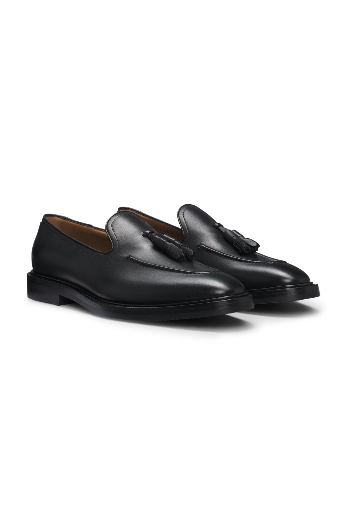 ITALIAN LEATHER LOAFERS WITH TASSEL TRIM - 2
