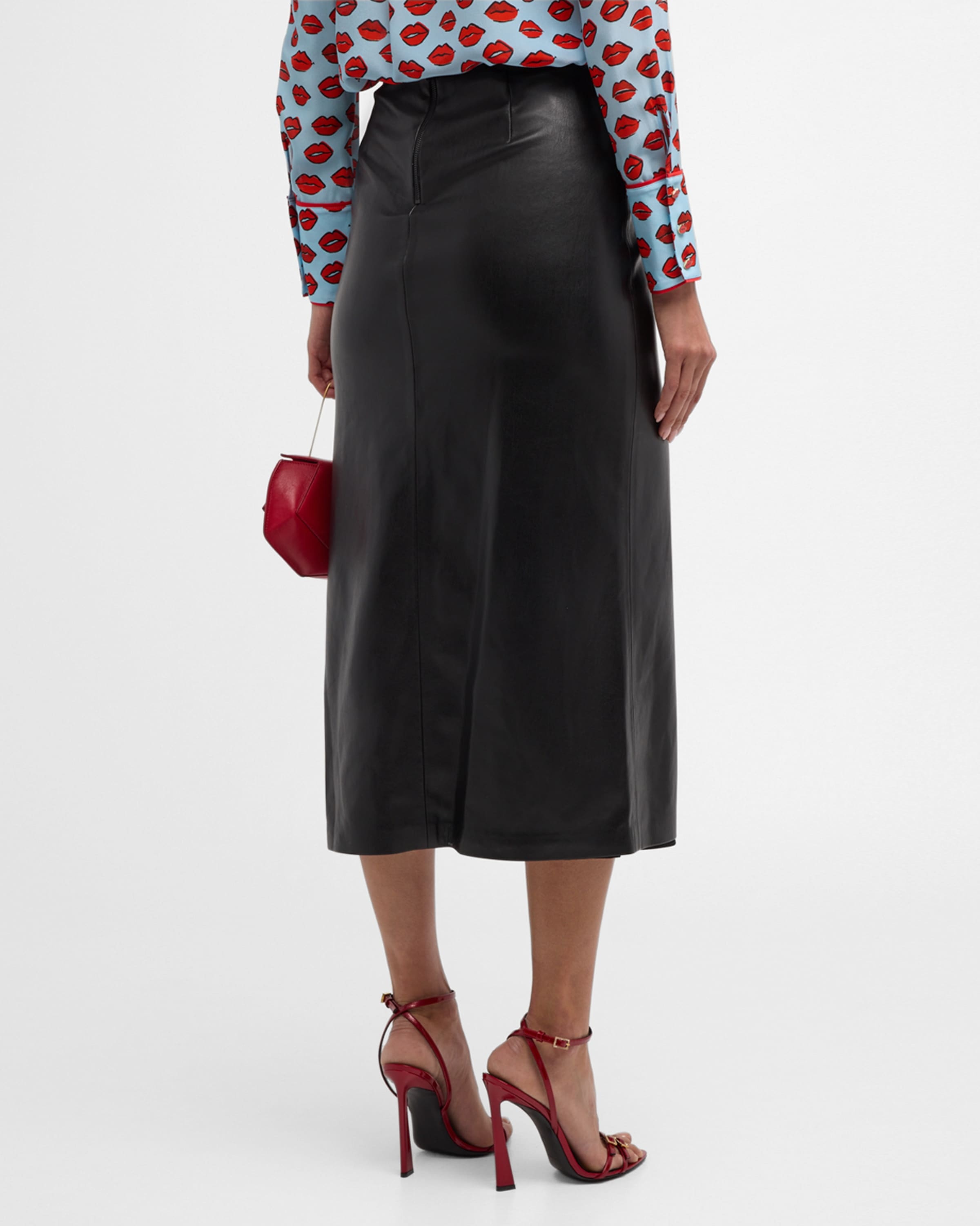 Maeve Vegan Leather Slip Skirt - 4