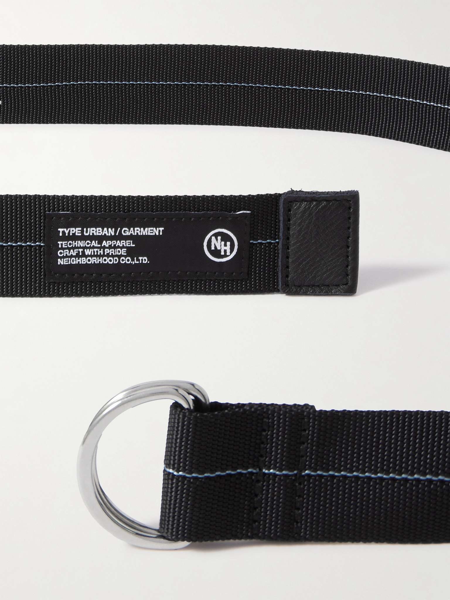 3cm Logo-Appliquéd Full-Grain Leather-Trimmed Embroidered Webbing Belt - 2