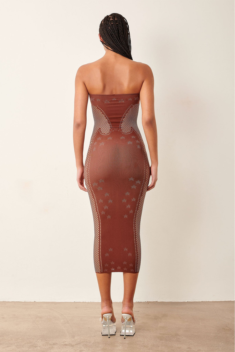 ROXIE DRESS OLD MONEY BROWN 4