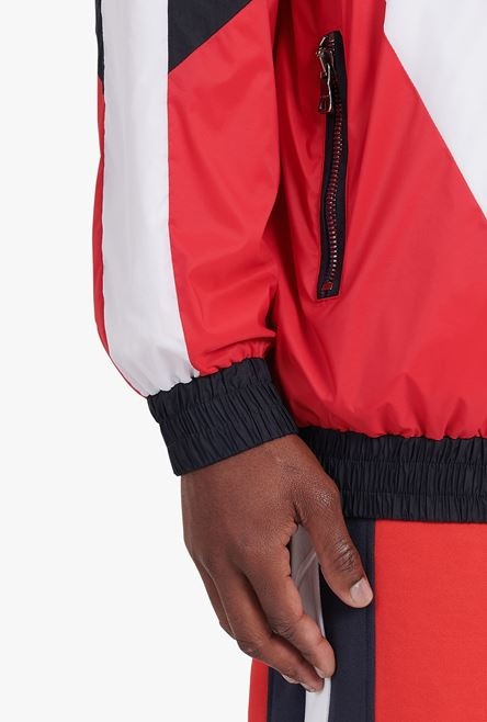 White, navy blue and red nylon jacket - 8