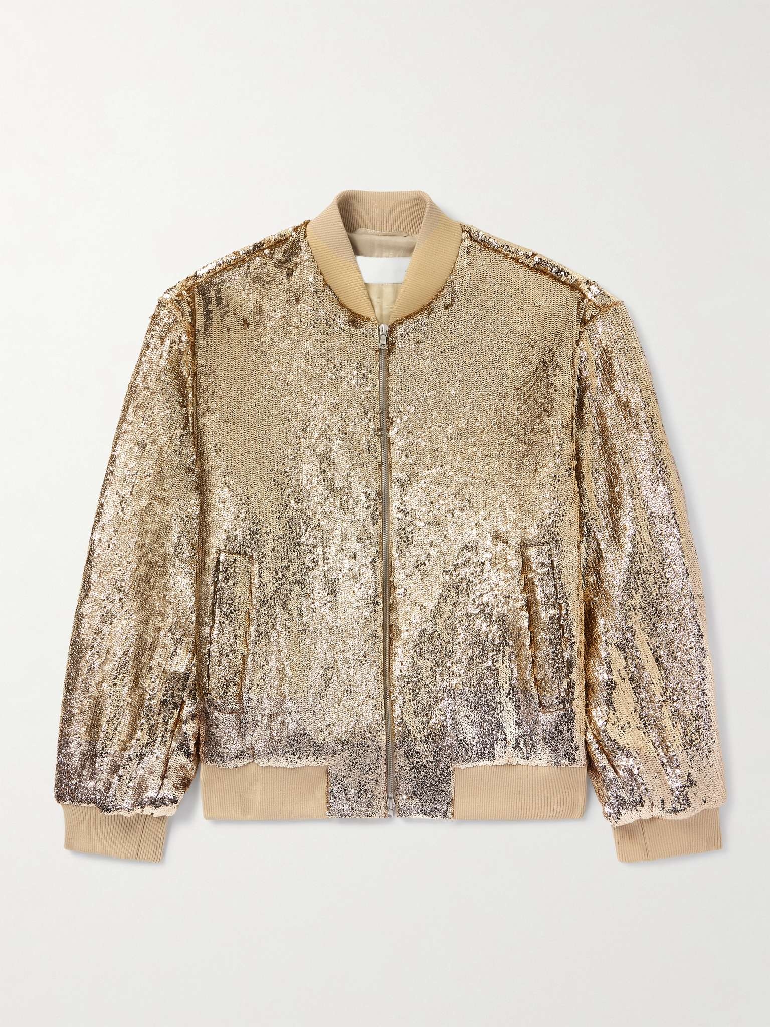 Sequinned Crepe Bomber Jacket - 1