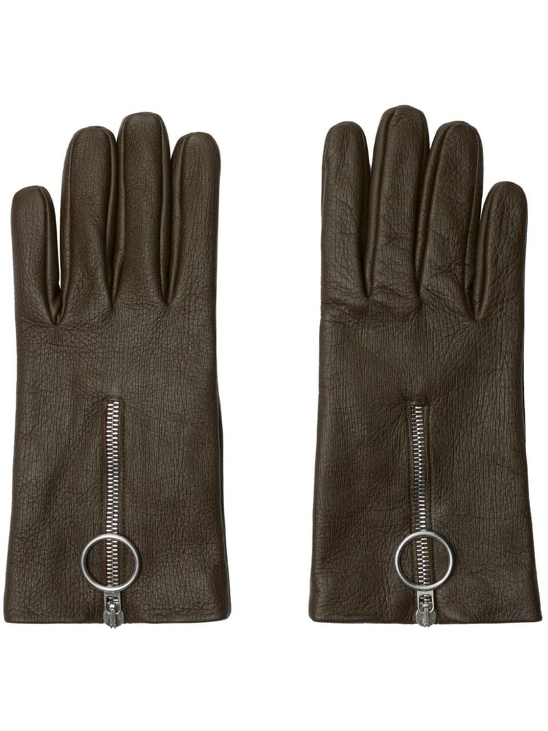 zipped leather gloves 1