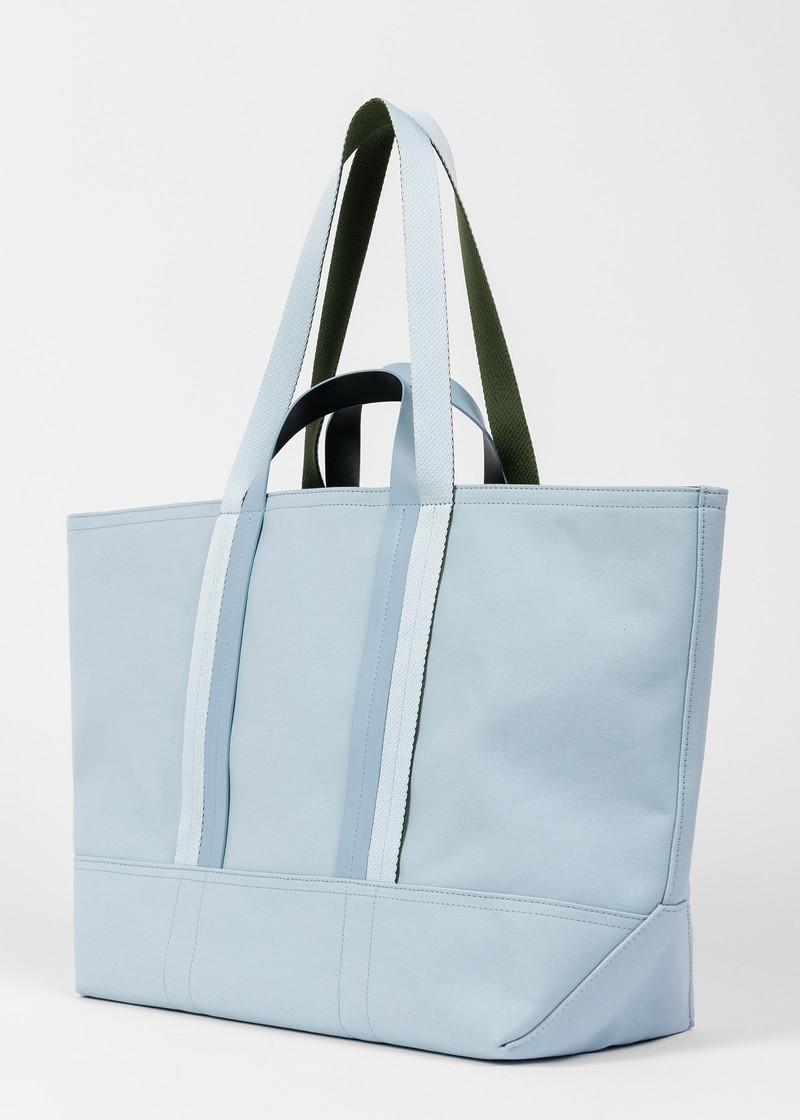 Sky Blue Canvas Reversible Tote Bag 5