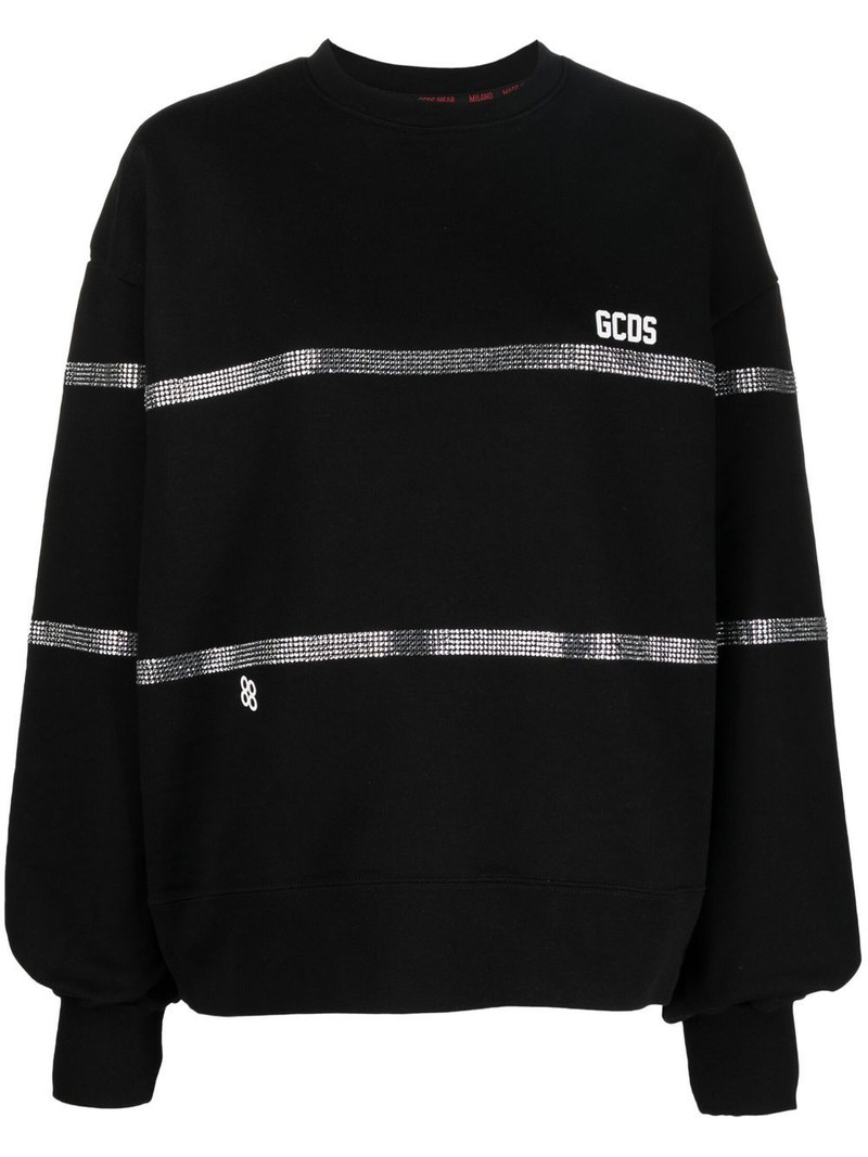 crystal-embellished striped sweatshirt 1