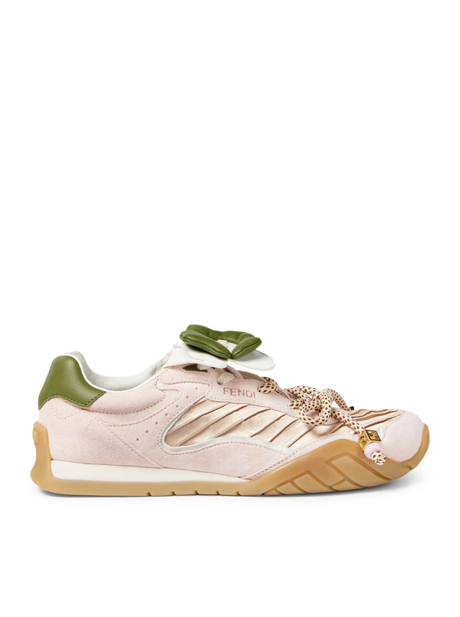 FENDI WAVE PULSE LOW TOP IN PINK FABRIC AND SUEDE - 1