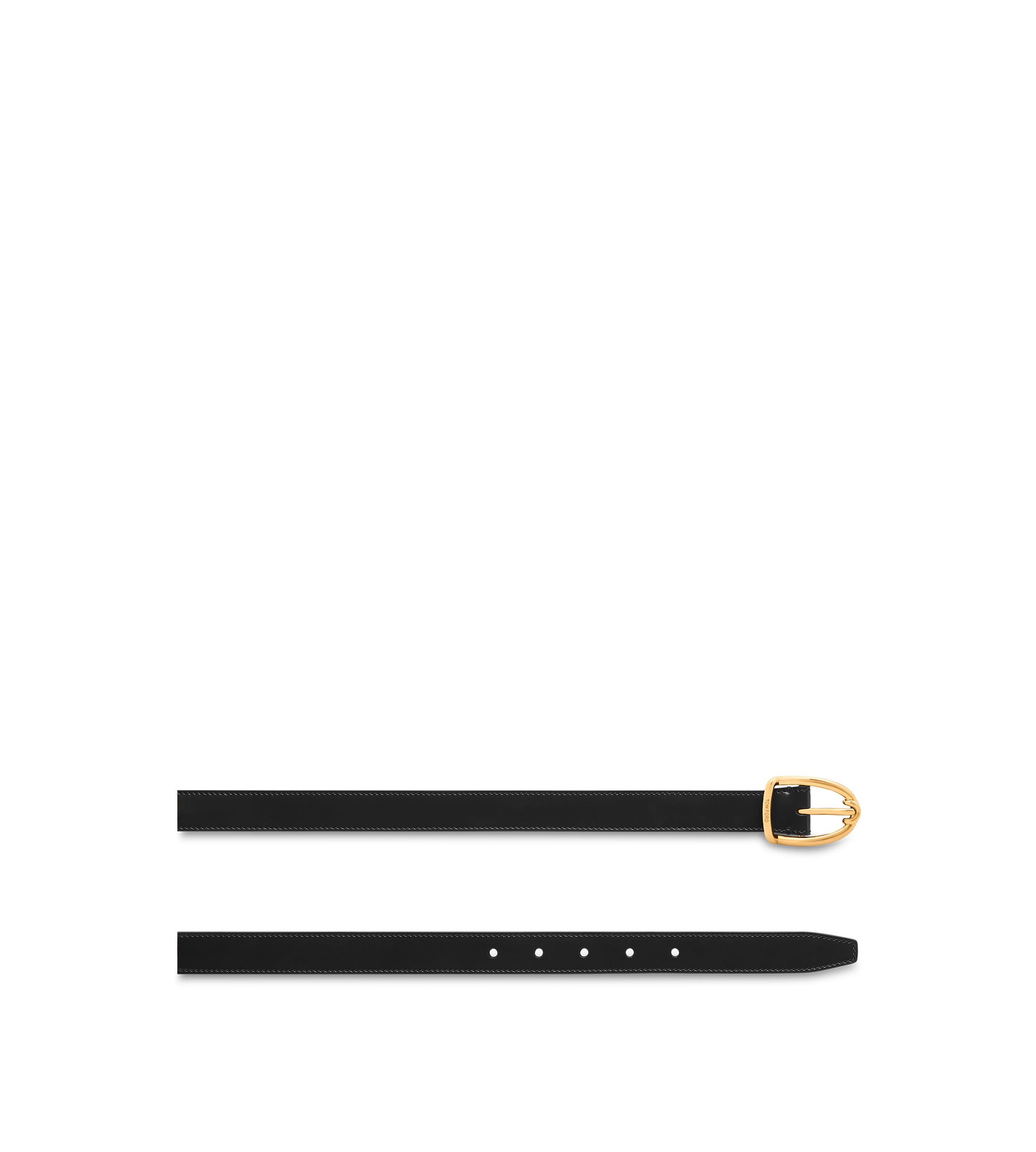 SMOOTH LEATHER ANGLED BUCKLE BELT - 2