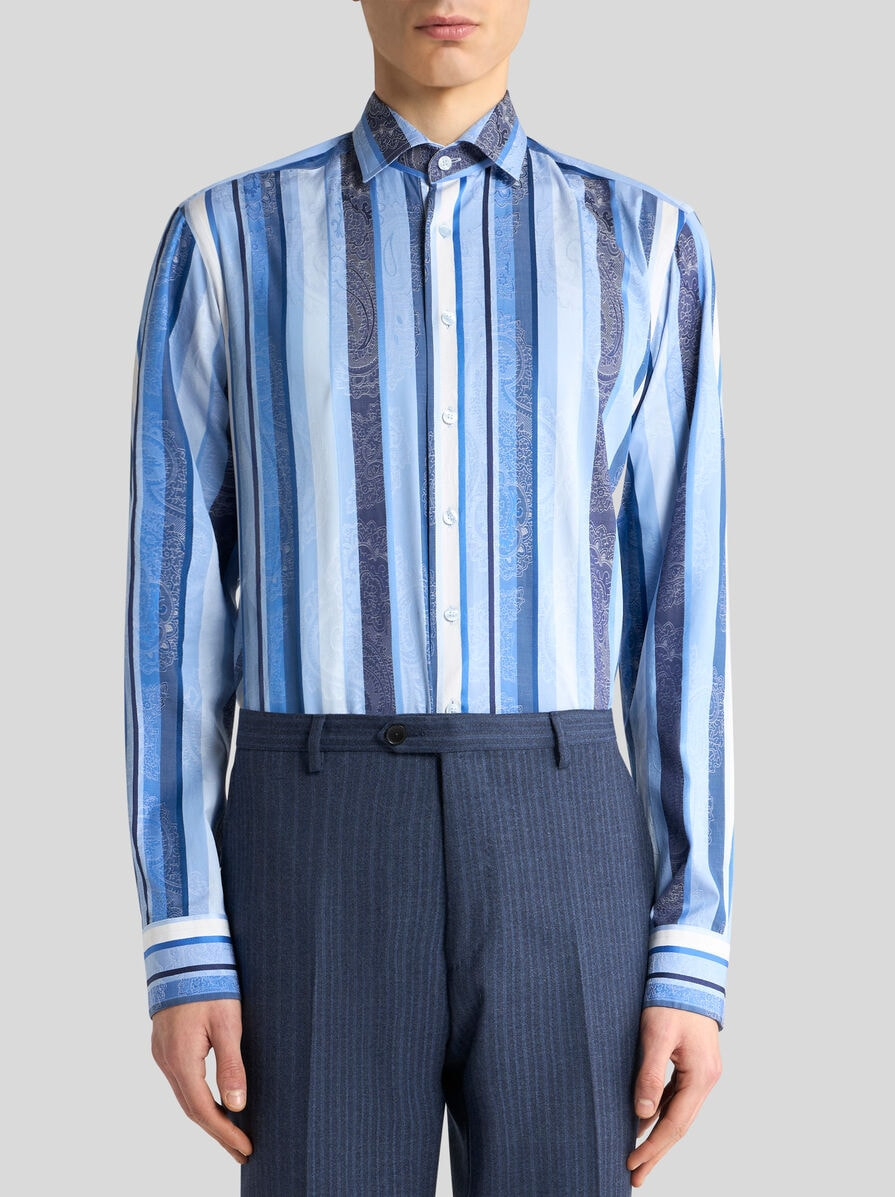 STRIPED COTTON JACQUARD SHIRT - 2