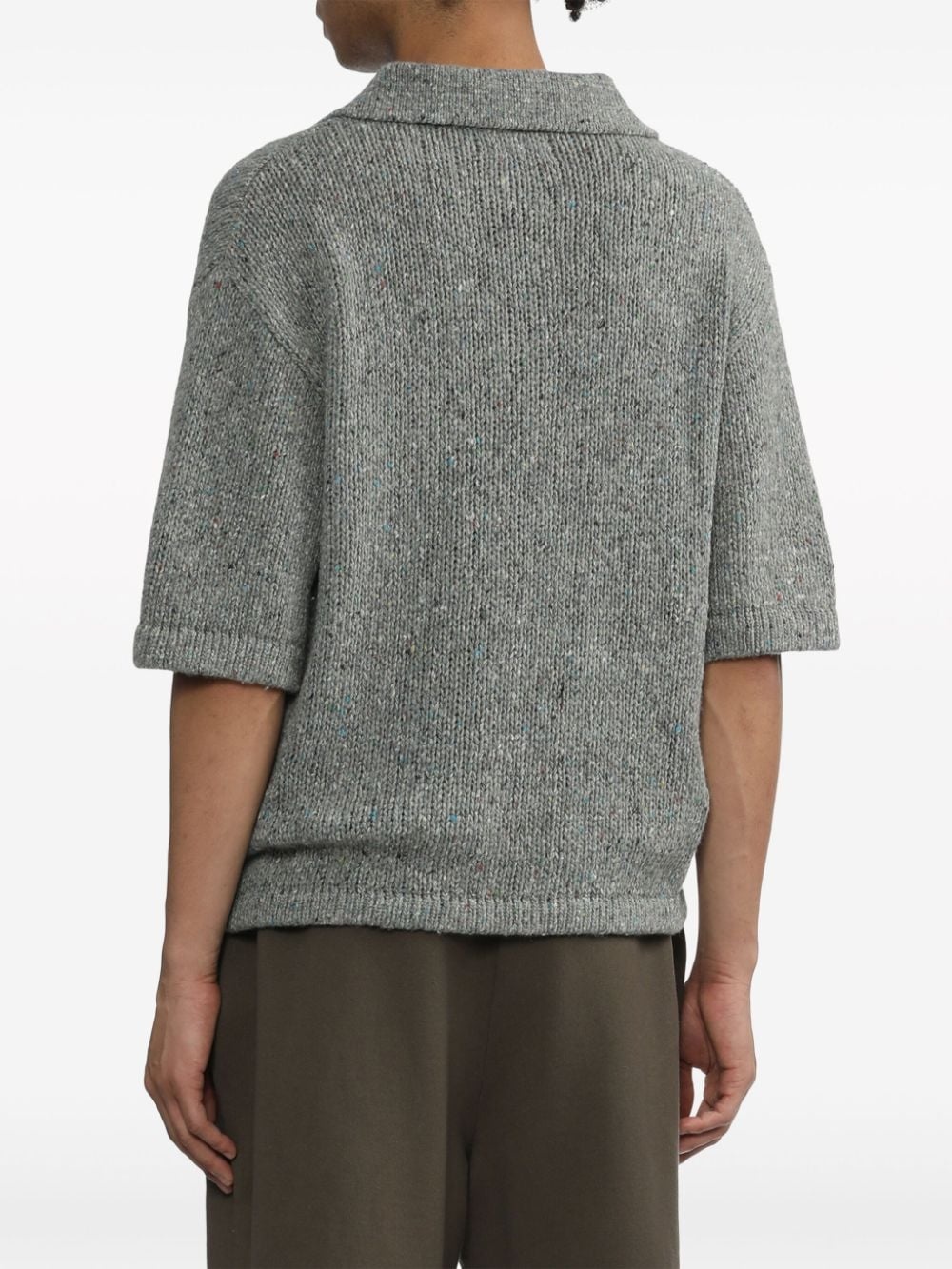 speckle-knit polo shirt - 4