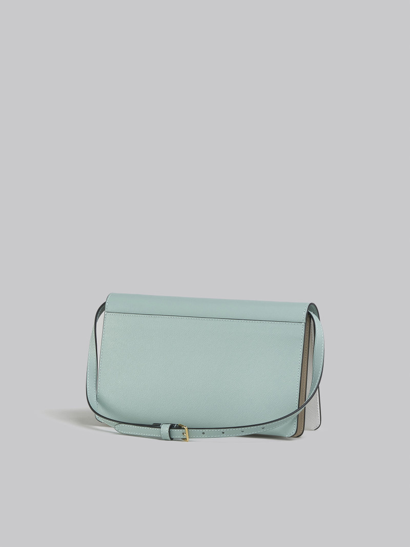 TRUNK CLUTCH IN LIGHT GREEN WHITE AND BROWN SAFFIANO LEATHER 3