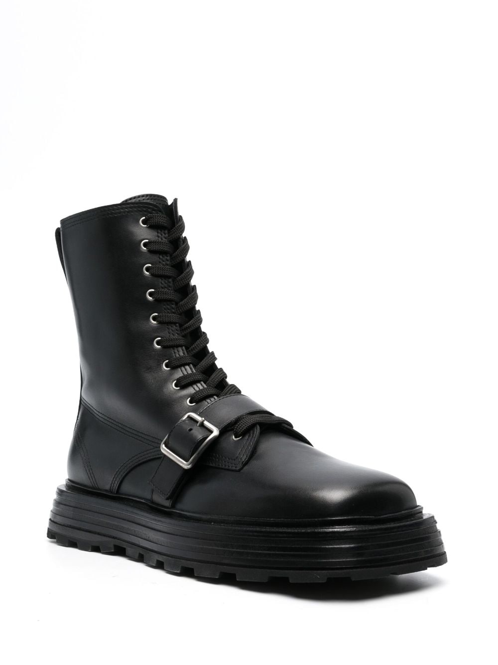 lace-up leather ankle boots - 2