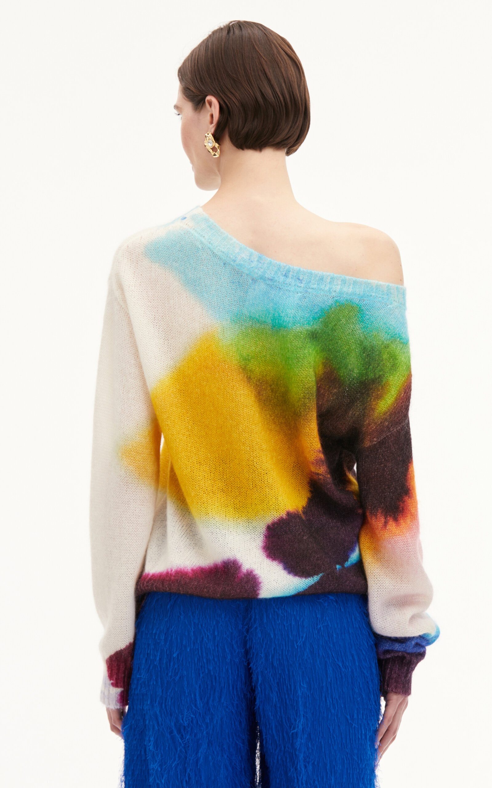 Abstract Watercolor Pullover multi - 7