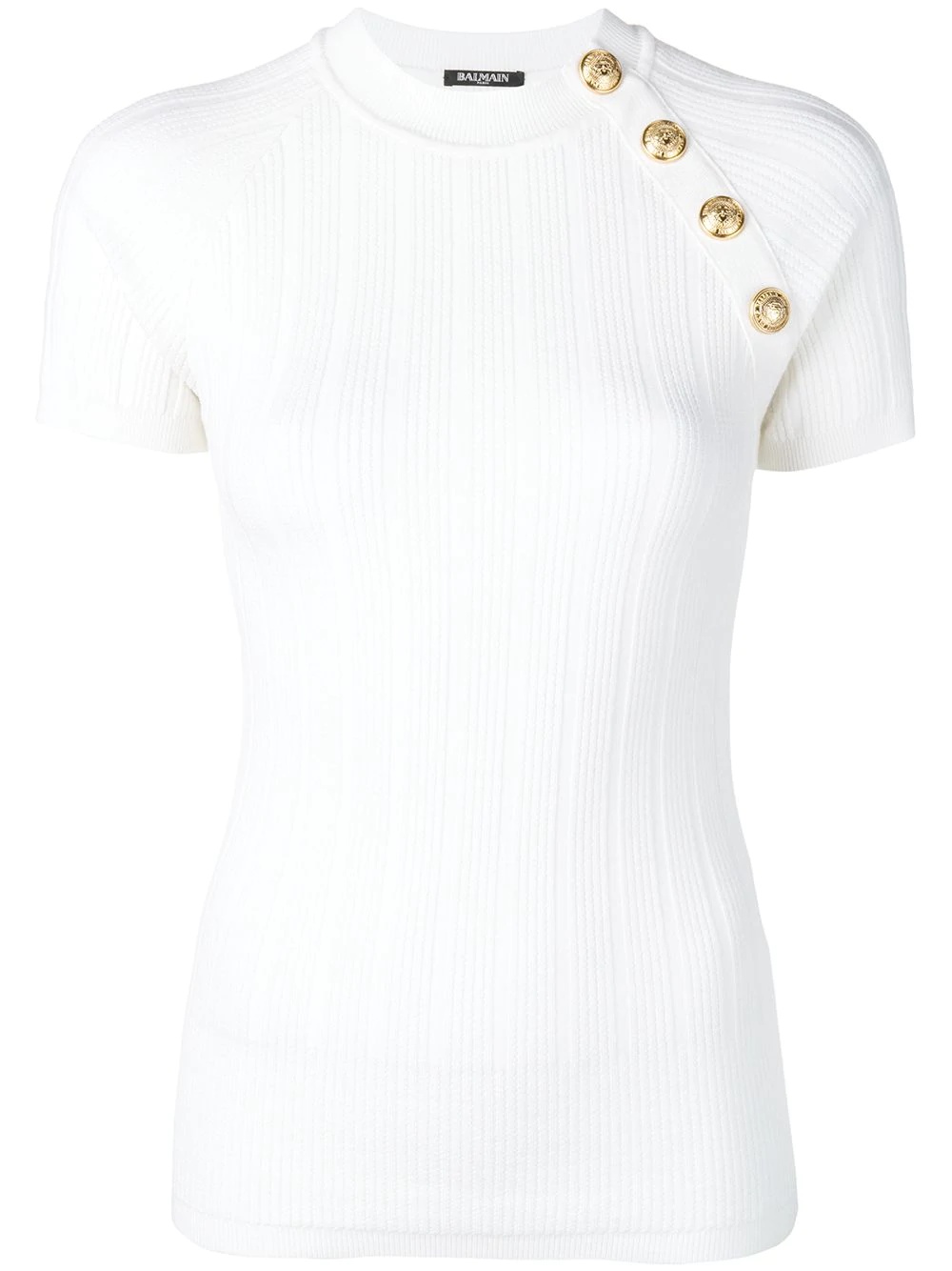 button embellished knitted top - 1