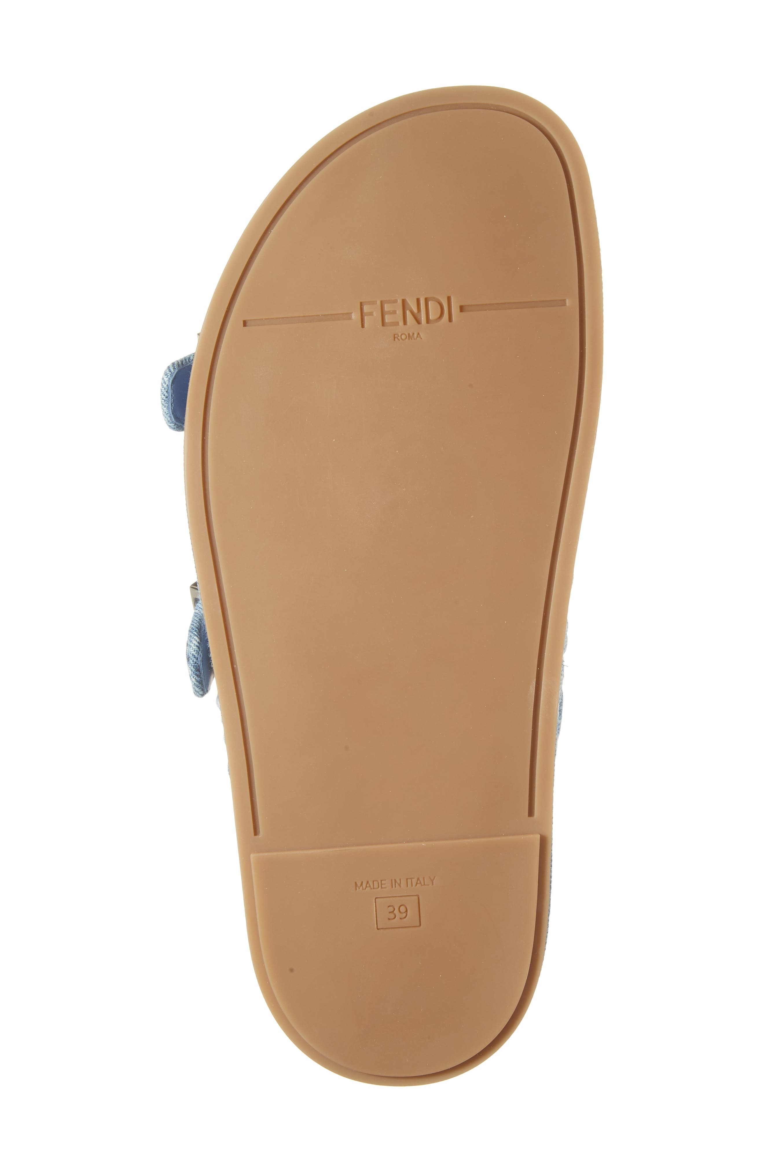 Fendi Feel Double Band Sandal in Blue at Nordstrom - 6