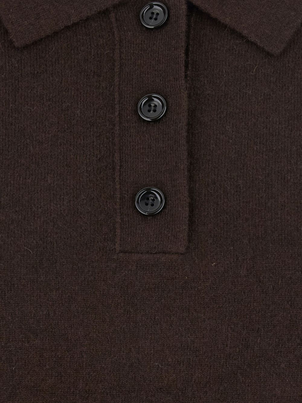 point-collar buttoned polo top - 3