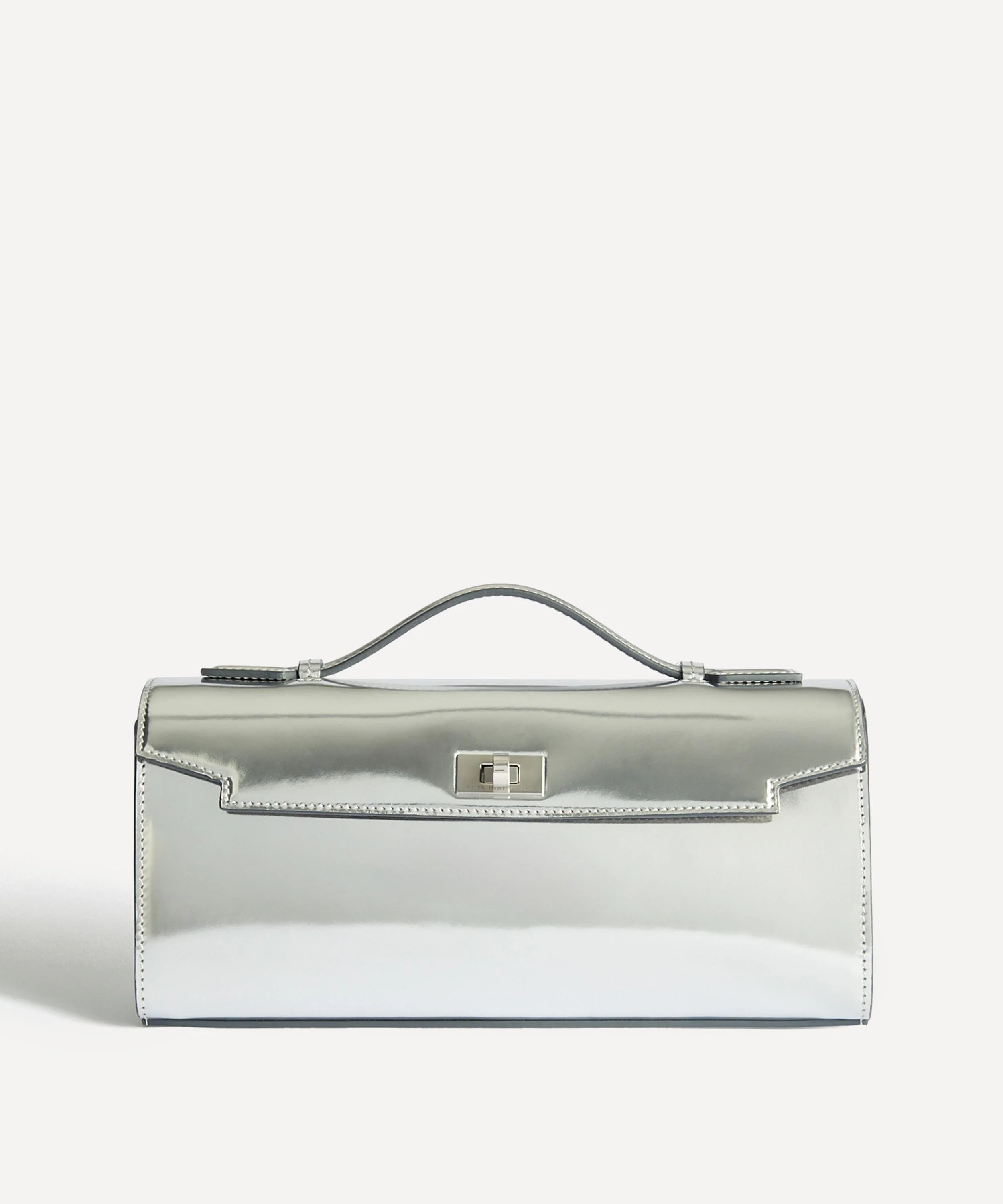 Mortimer Silver Leather Clutch Bag - 1