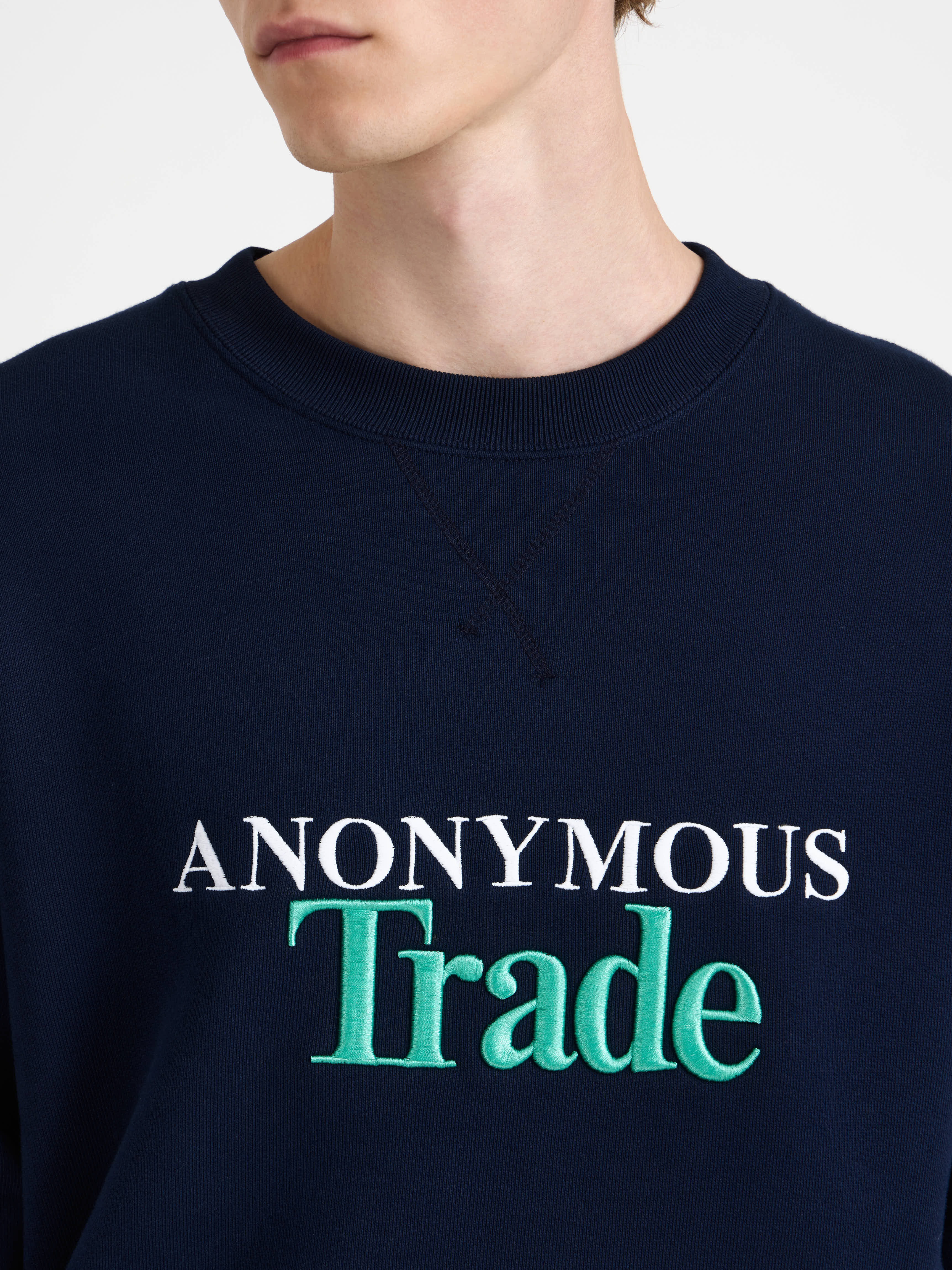 MENS 'ANONYMOUS TRADE' SWEATSHIRT IN NAVY - 8