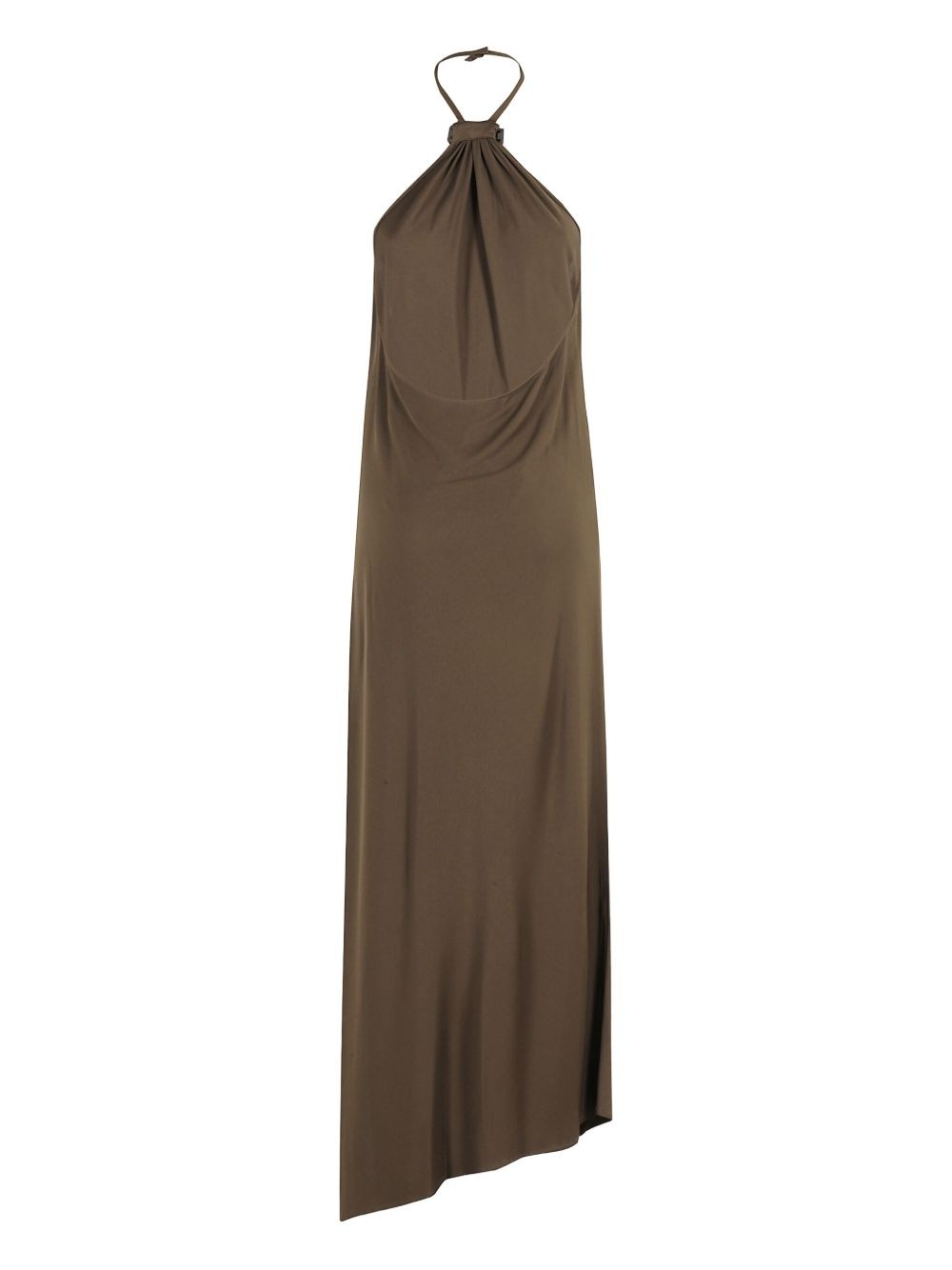 halter-neck asymmetrical midi dress - 2