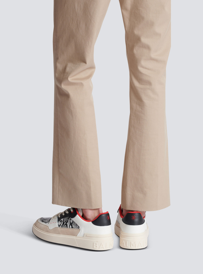 Balmain B-Court Flip snakeskin-effect leather and suede sneakers outlook