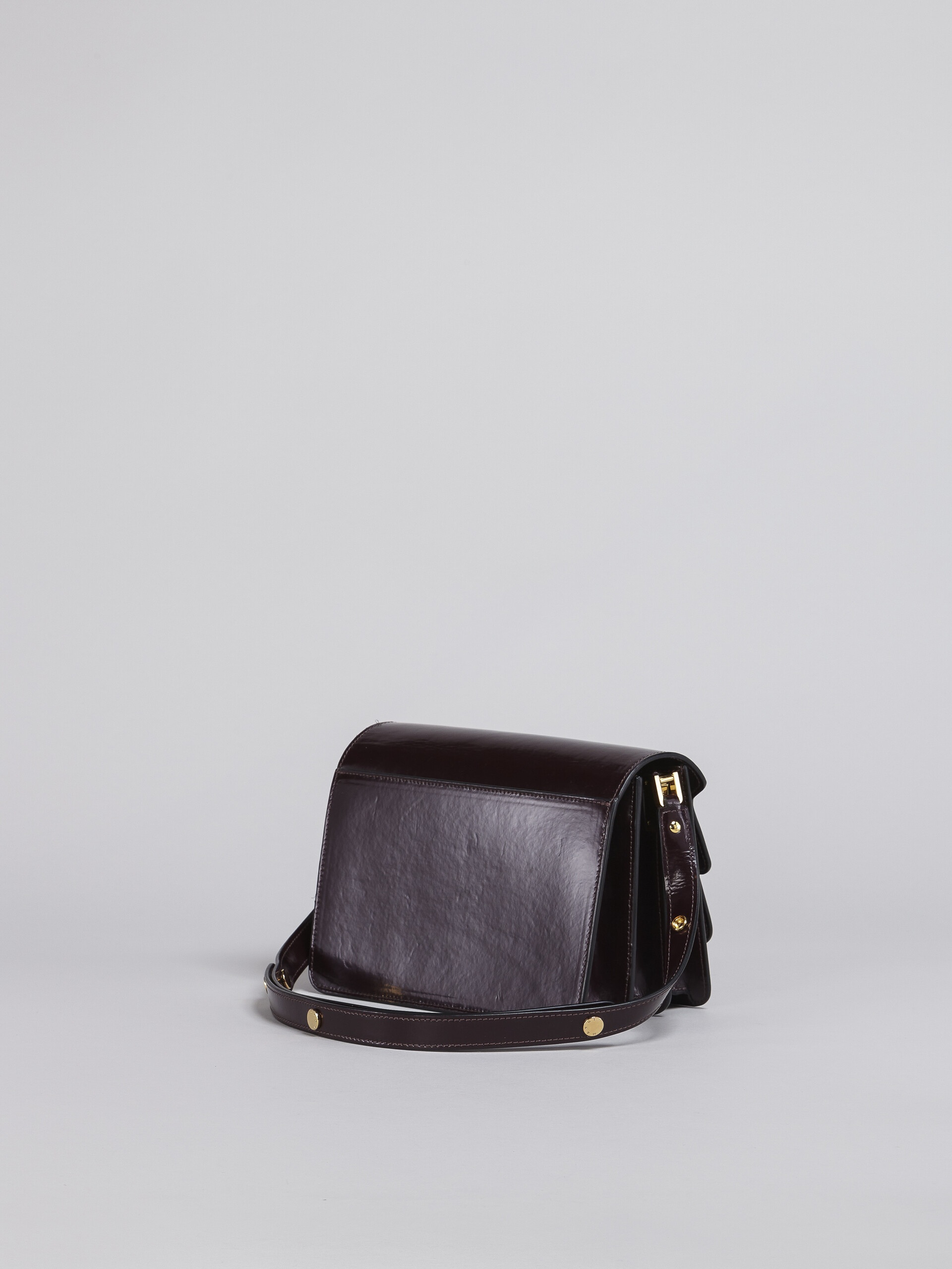 TRUNK MEDIUM BAG IN DARK RED SHINY LEATHER - 2