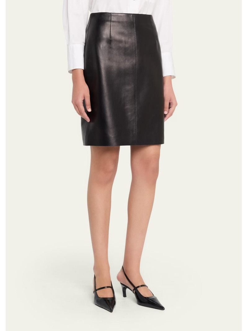 High-Waisted Nappa Leather Mini Skirt 4