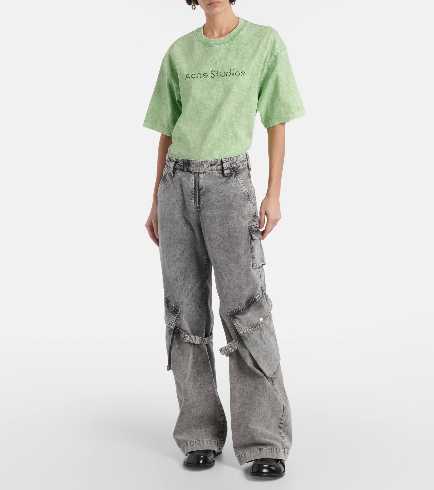 Mid-rise cotton canvas cargo pants - 7
