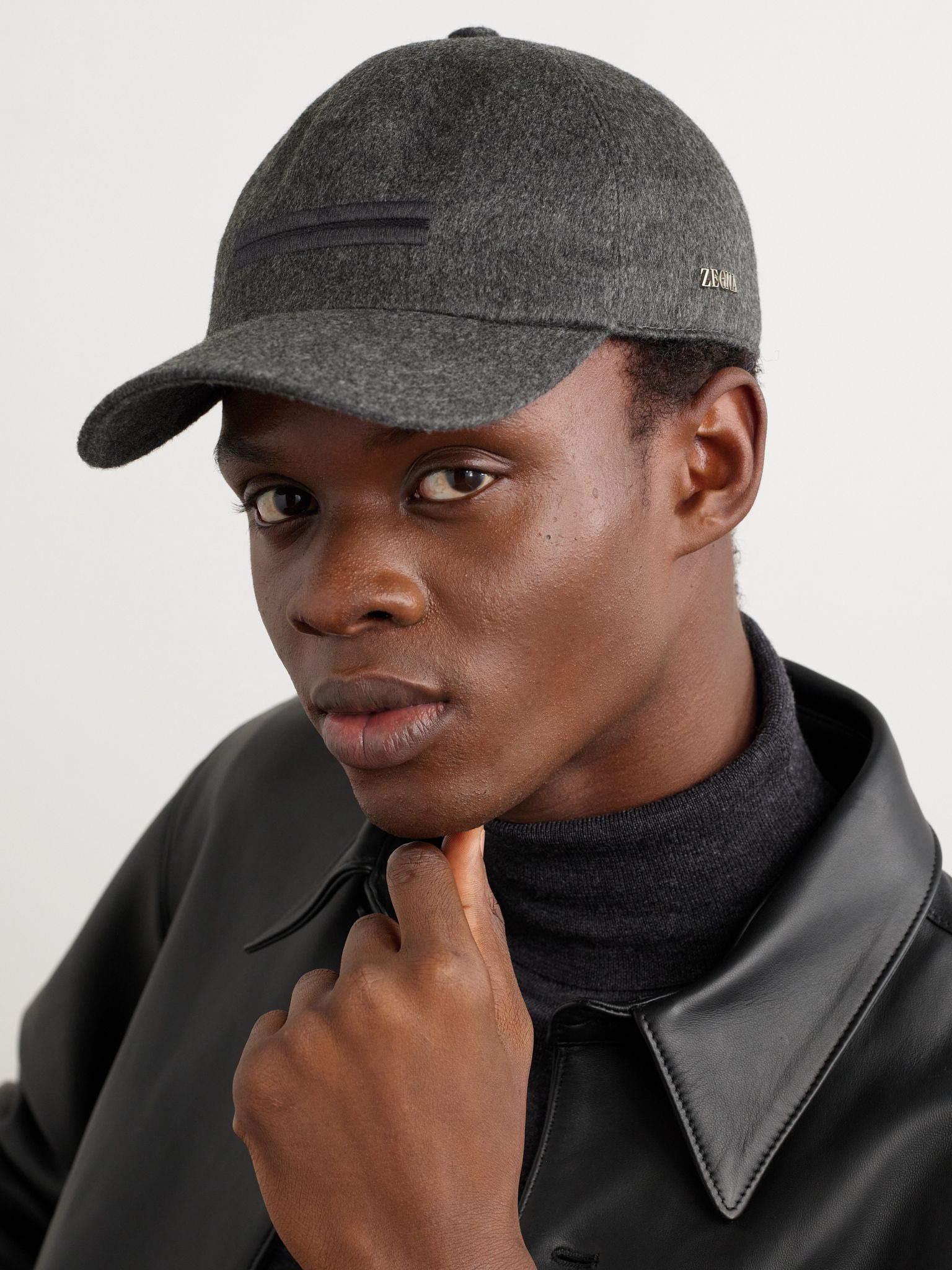 Logo-Appliquéd Oasi Cashmere Baseball Cap Charcoal - 2