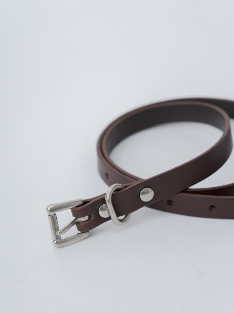 YOKO SAKAMOTO Standard Belt Slim - Brown × Silver outlook