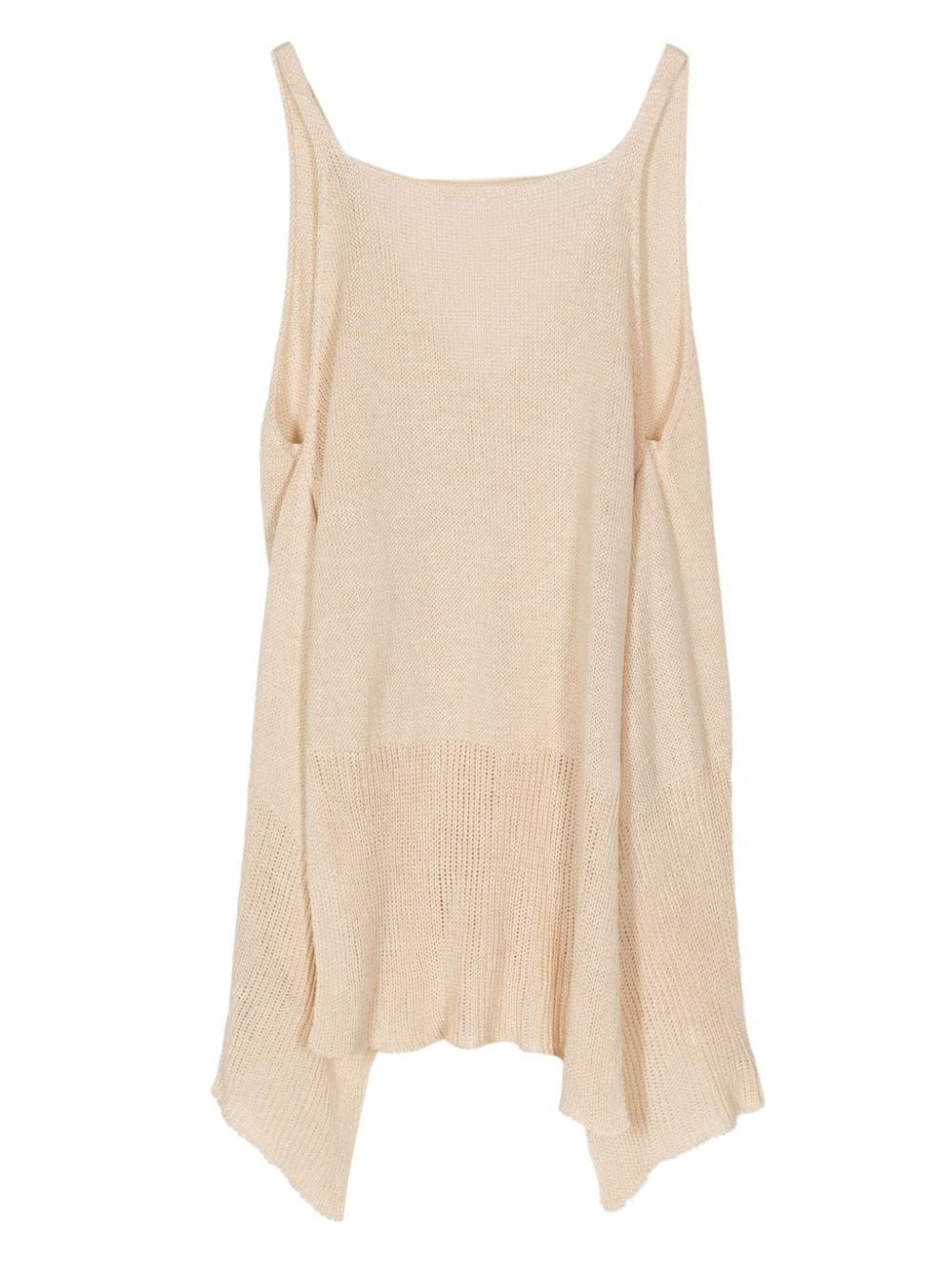 knitted linen blend top - 2