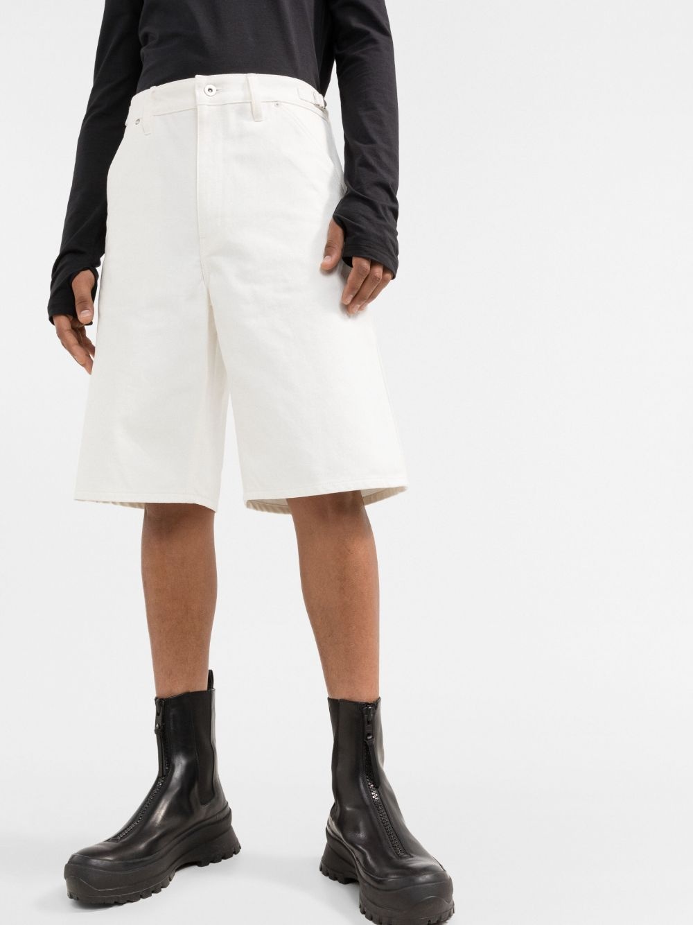 high-waisted A-line bermuda shorts - 3